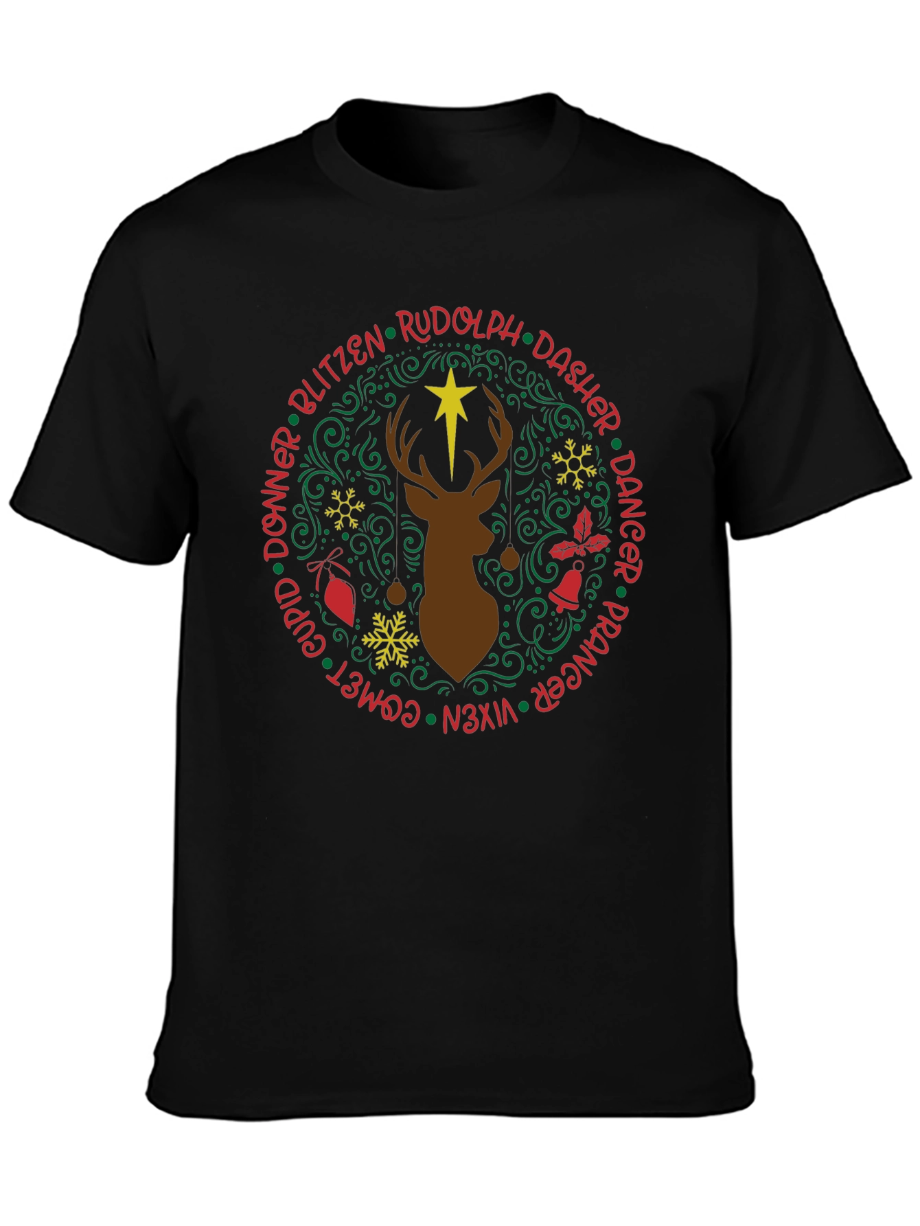 Christmas Reindeer Names T-Shirt