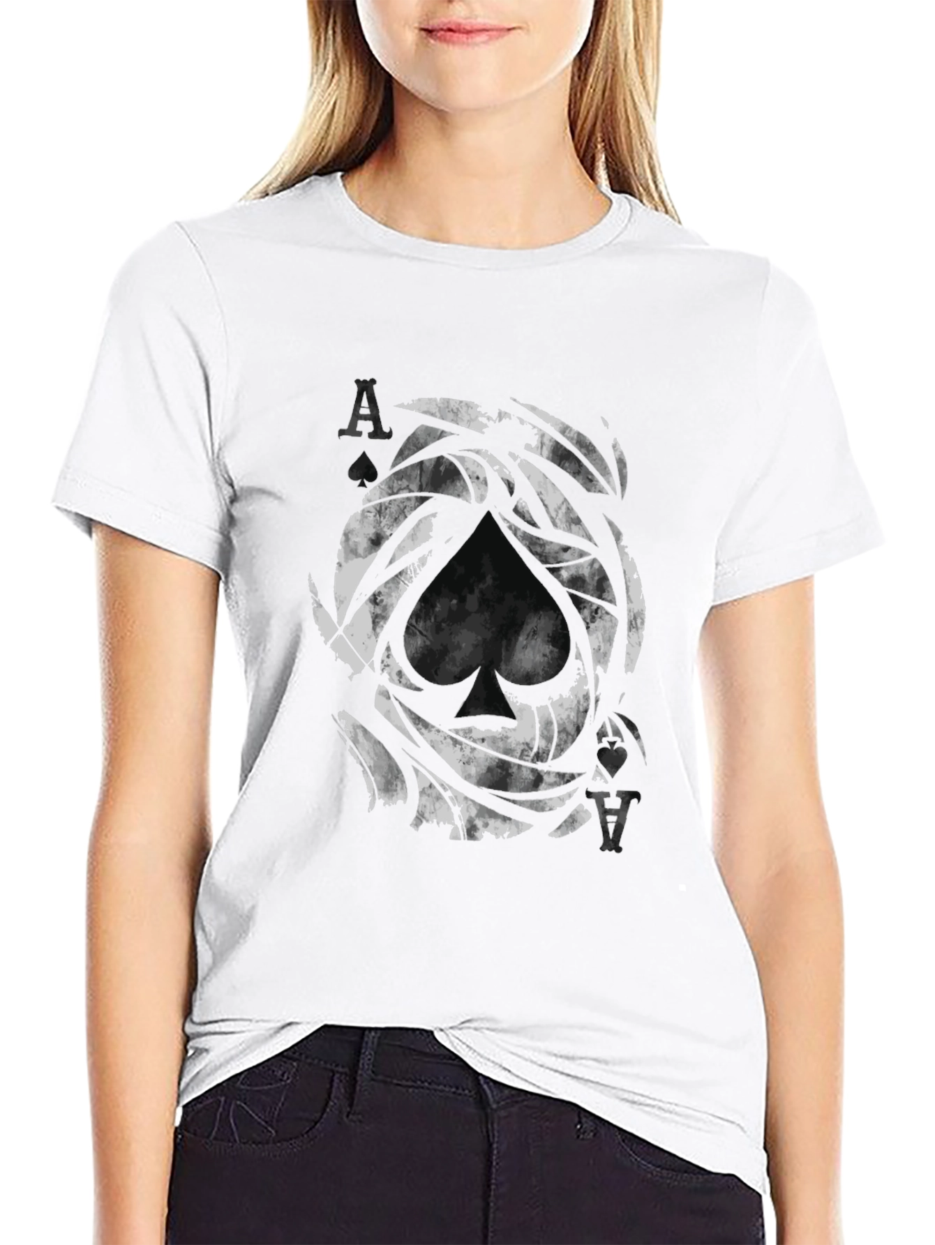 Ace of Spades Graphic Print Black T-Shirt