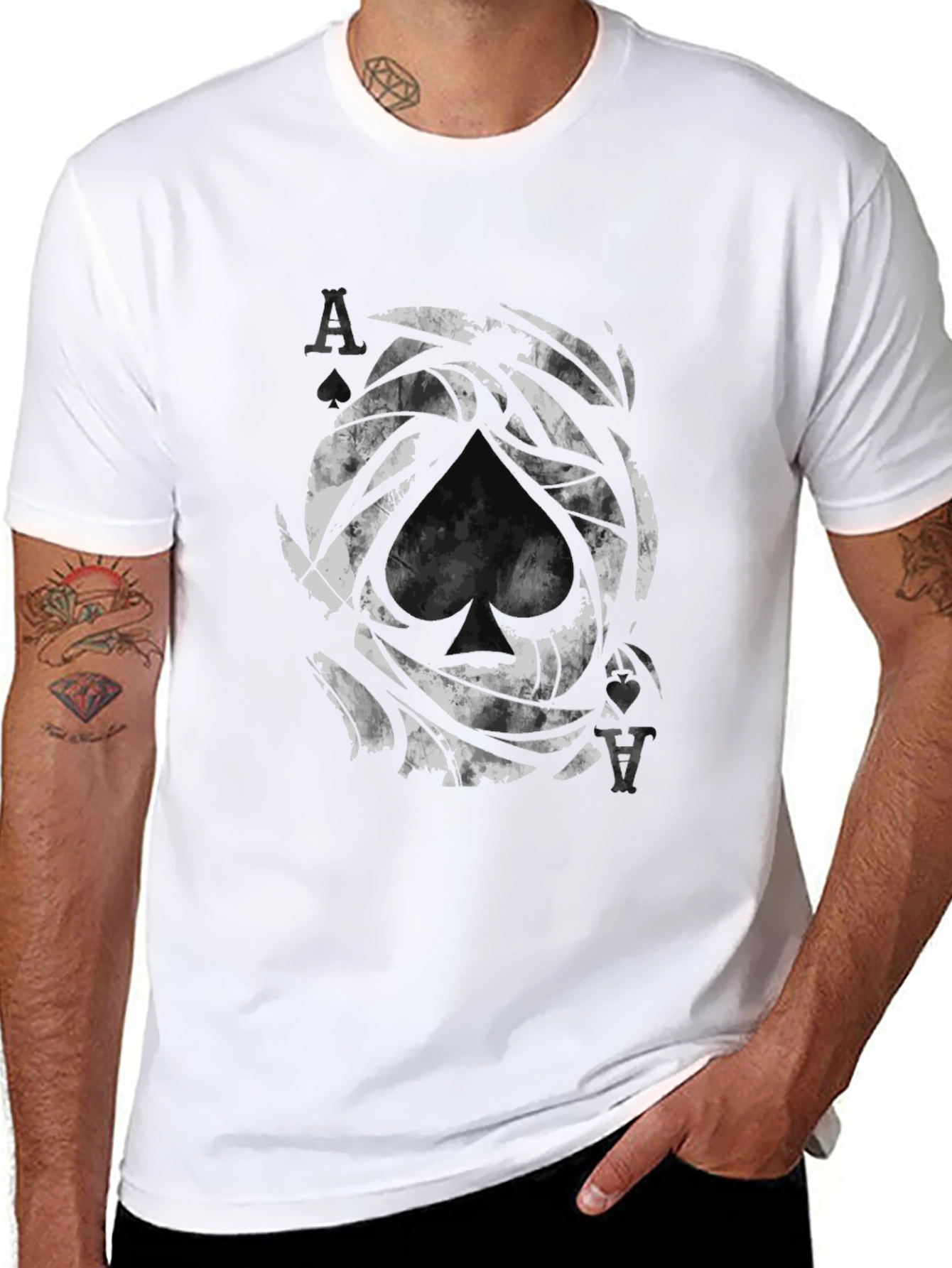 Ace of Spades Graphic Print Black T-Shirt