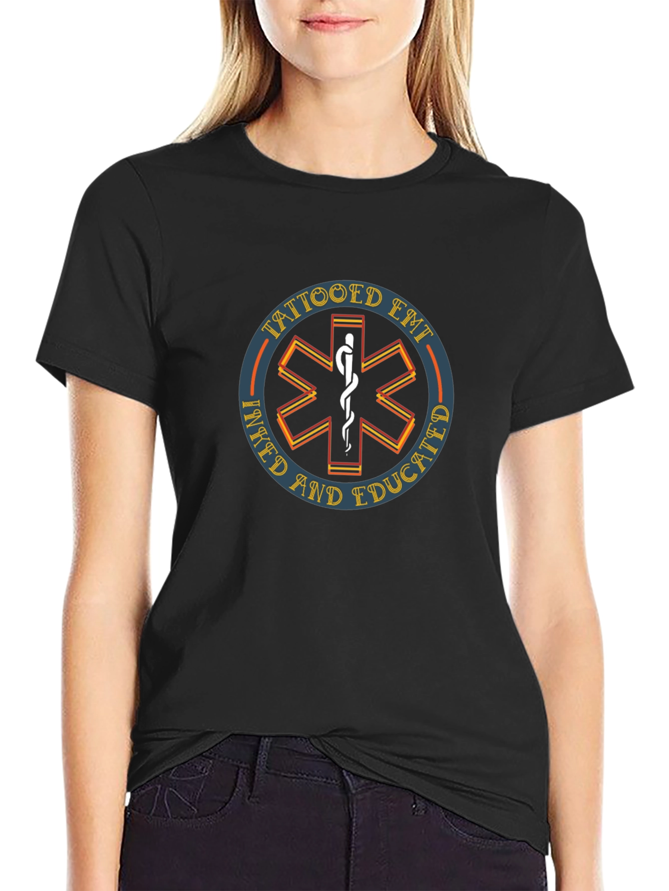 Tattooed EMT T-Shirt - Inked and Educated Design