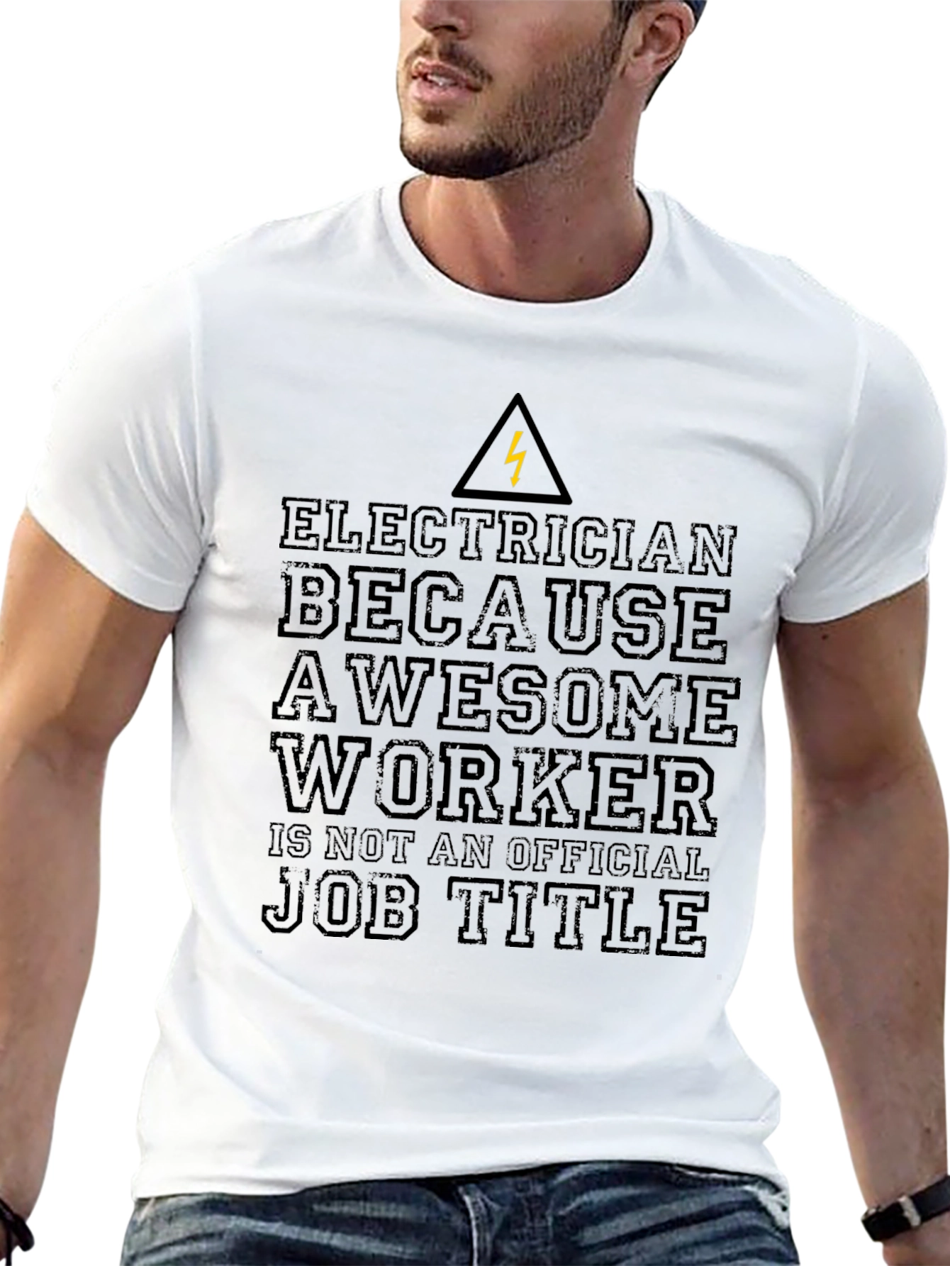 Electrician Awesome Worker T-Shirt Funny Job Title Tee