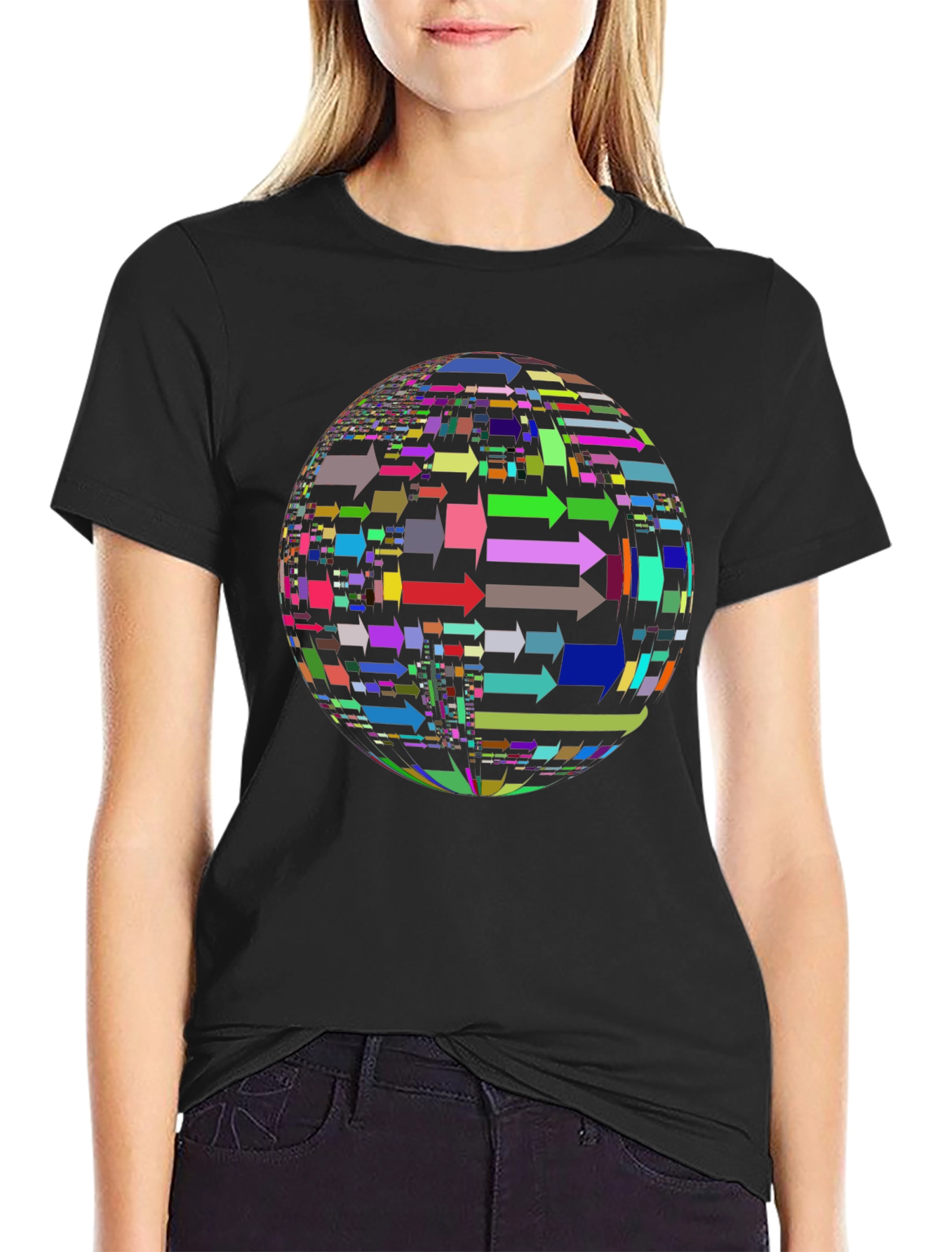 Arrow Sphere Graphic Black T-Shirt