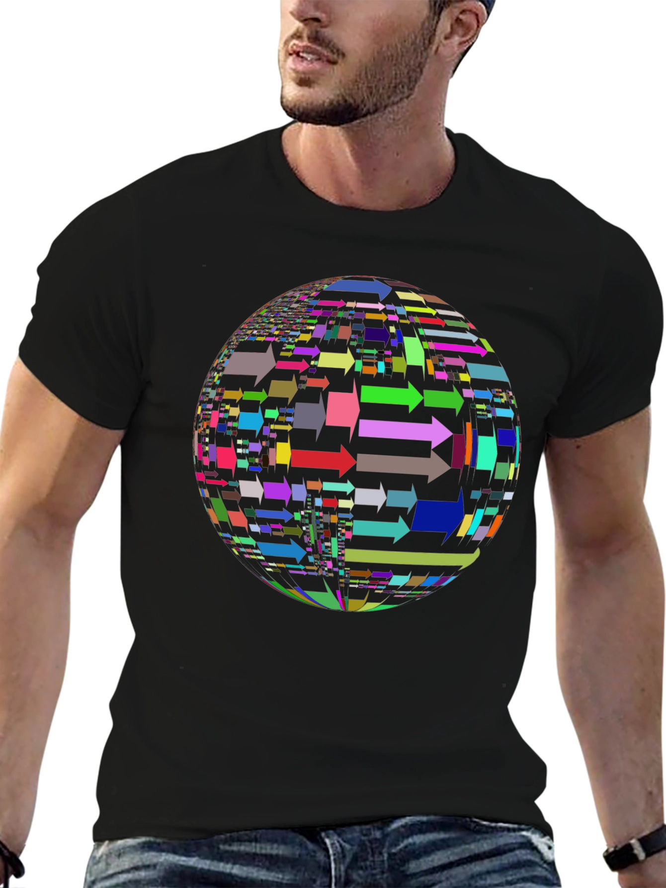 Arrow Sphere Graphic Black T-Shirt