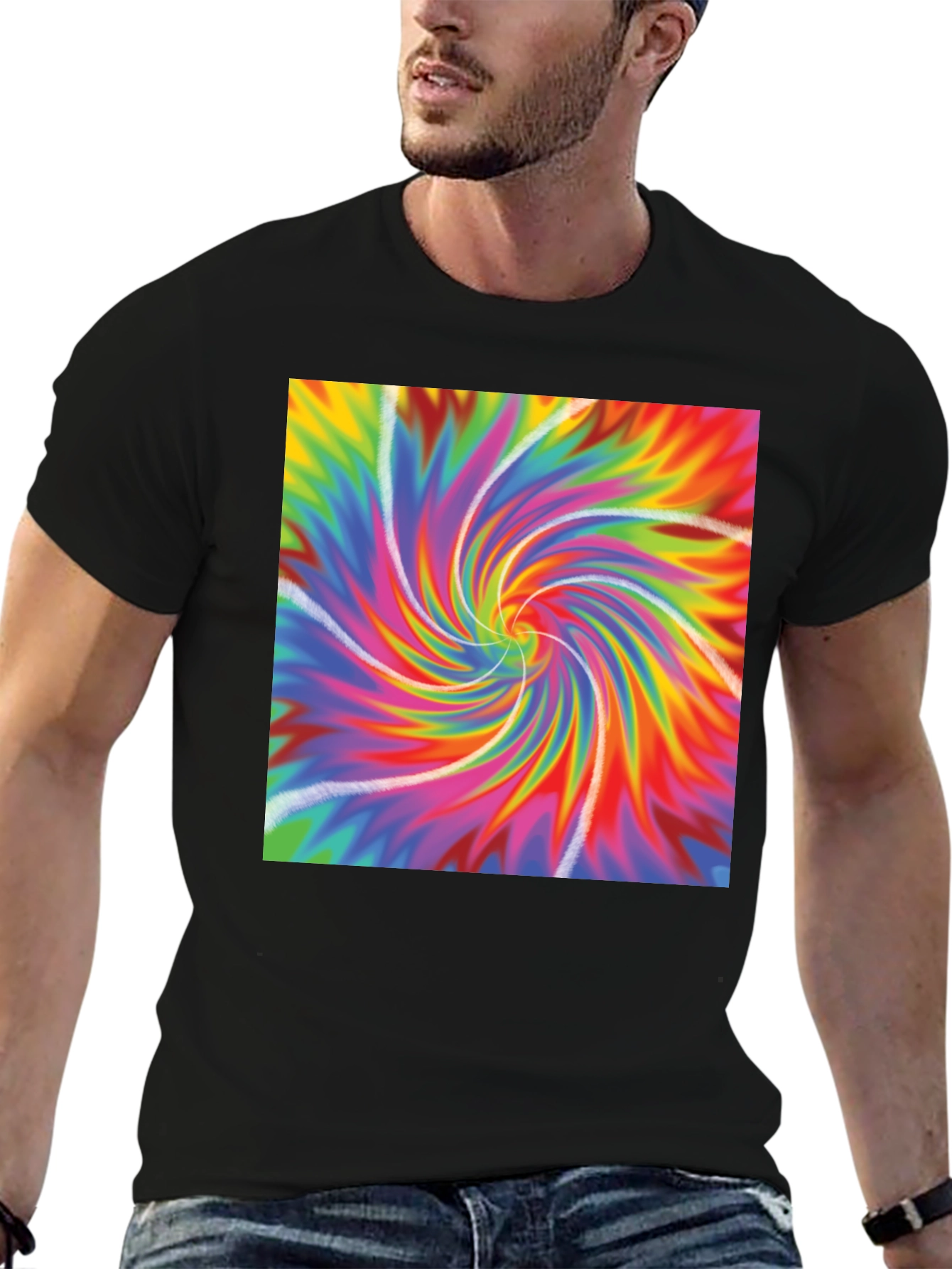 Vibrant Tie-Dye Swirl Graphic Tee - Soft & Stylish