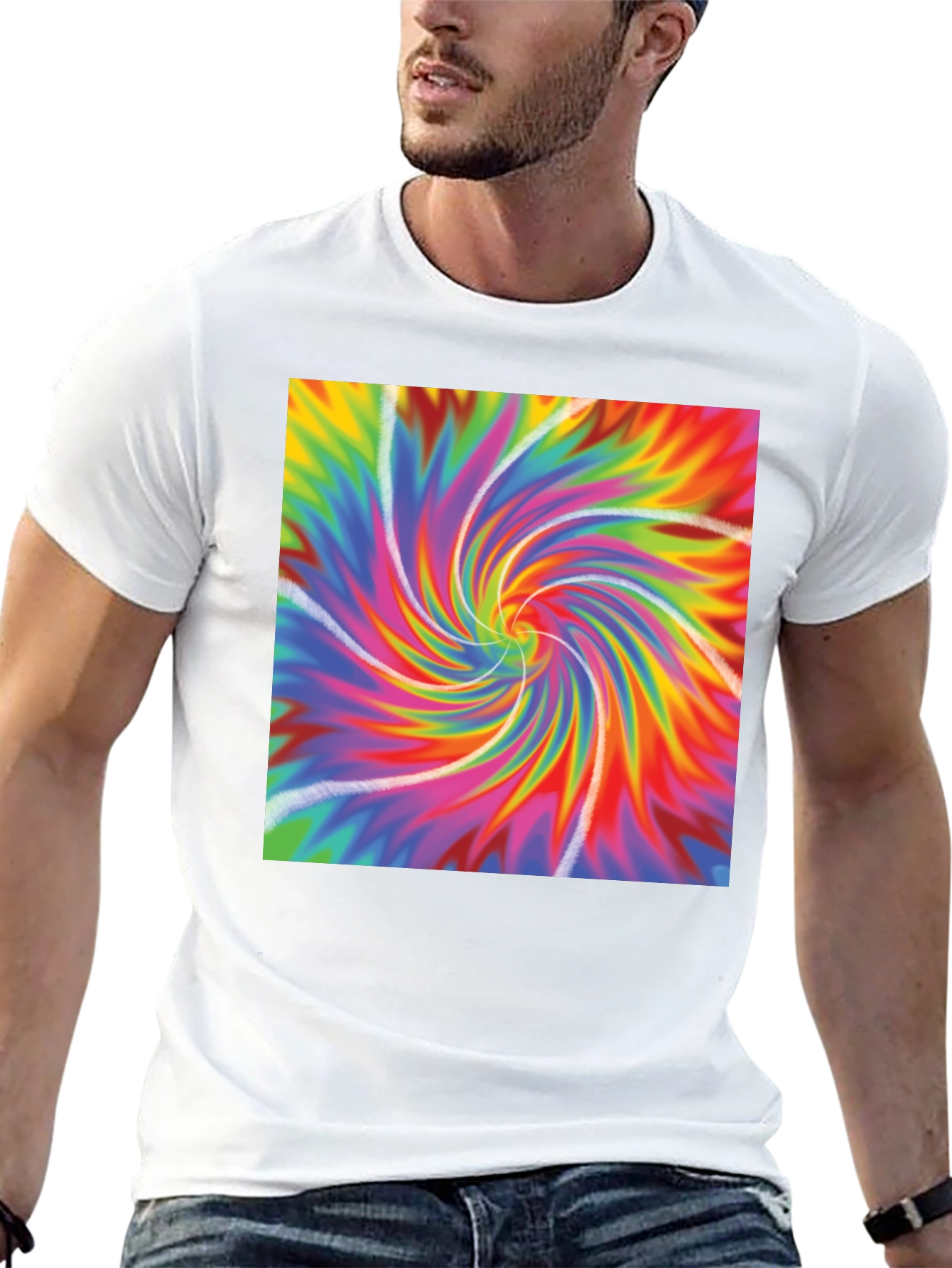 Vibrant Tie-Dye Swirl Graphic Tee - Soft & Stylish