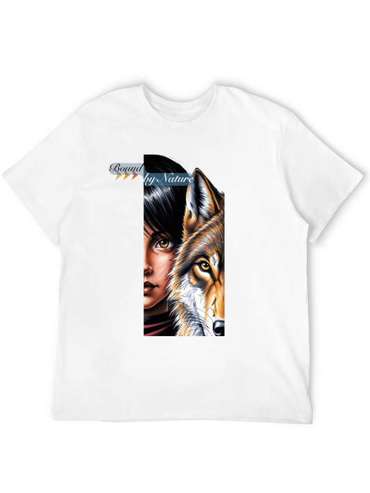 Bound by Nature T-Shirt - Wolf & Woman Graphic Tee