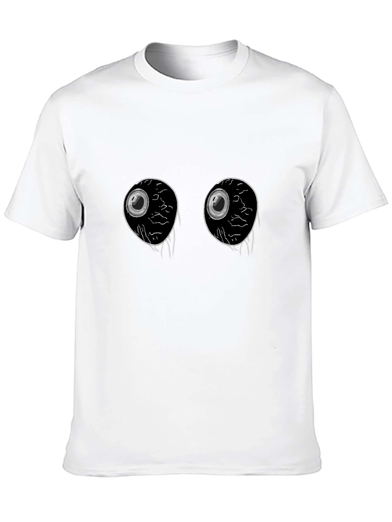 Creepy Eyeballs Graphic Tee -  Unique Black T-Shirt