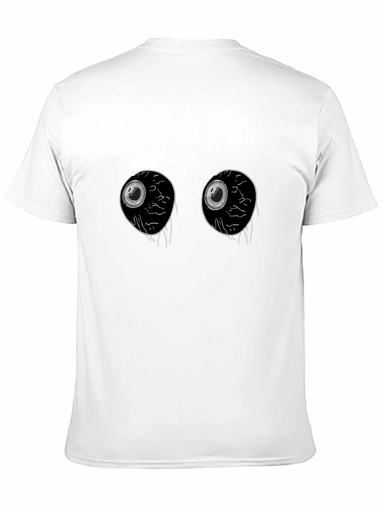 Creepy Eyeballs Graphic Tee -  Unique Black T-Shirt
