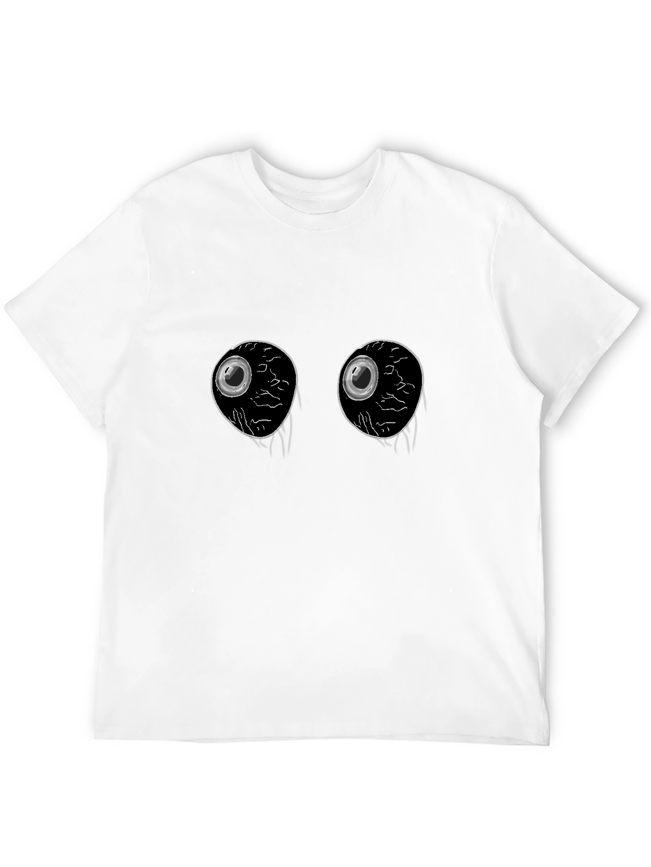 Creepy Eyeballs Graphic Tee -  Unique Black T-Shirt
