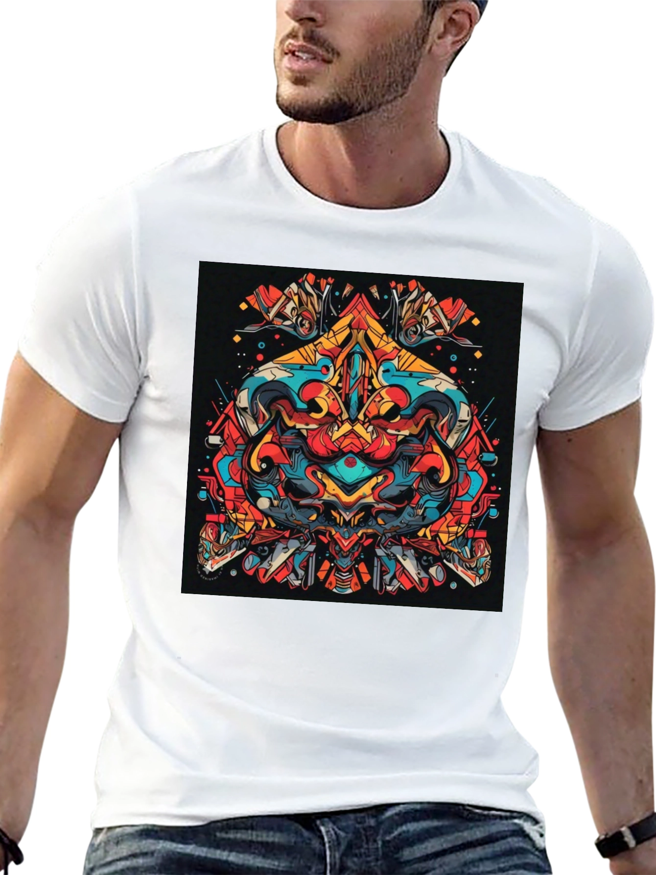 Abstract Graphic Tee - Bold Artistic Design