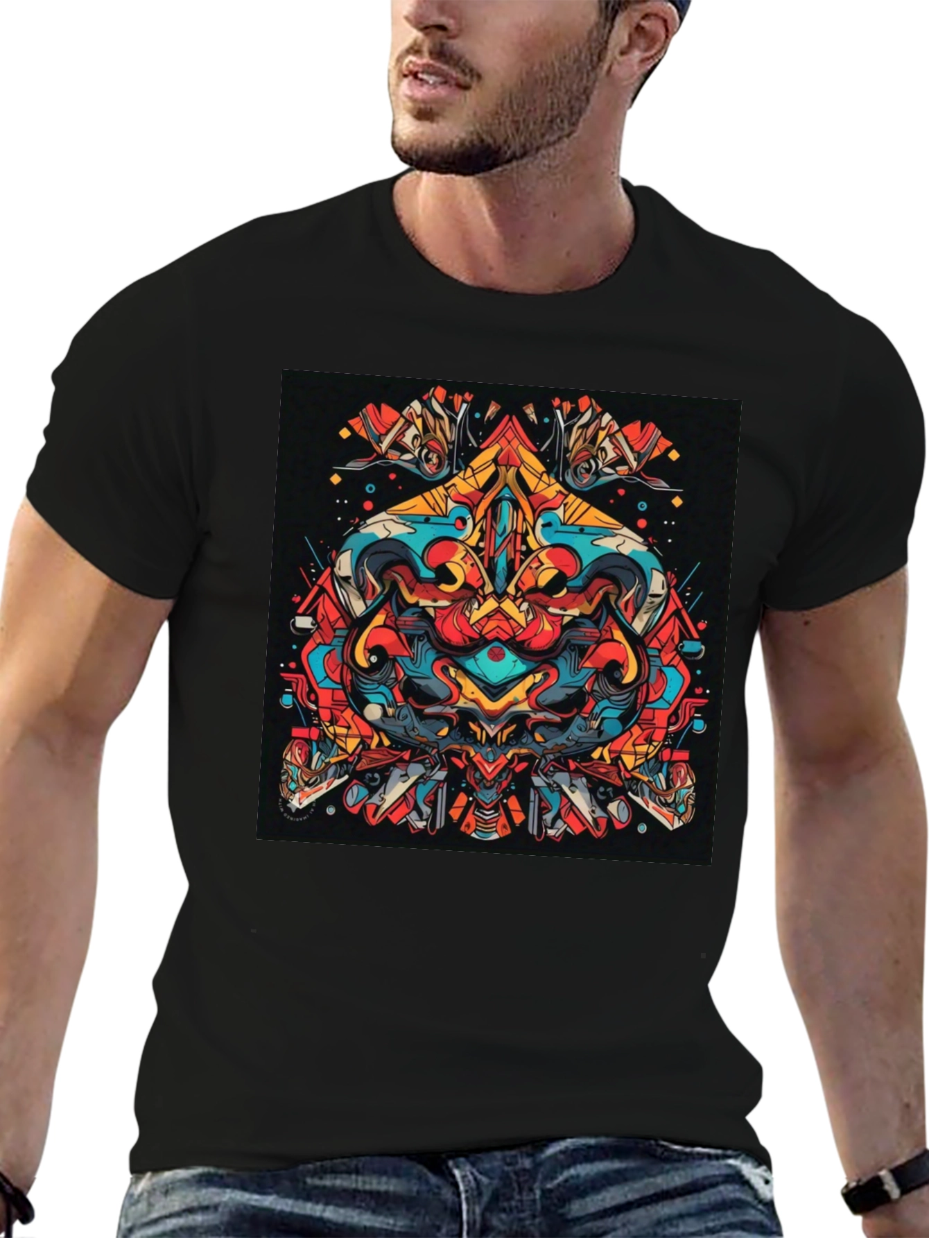 Abstract Graphic Tee - Bold Artistic Design