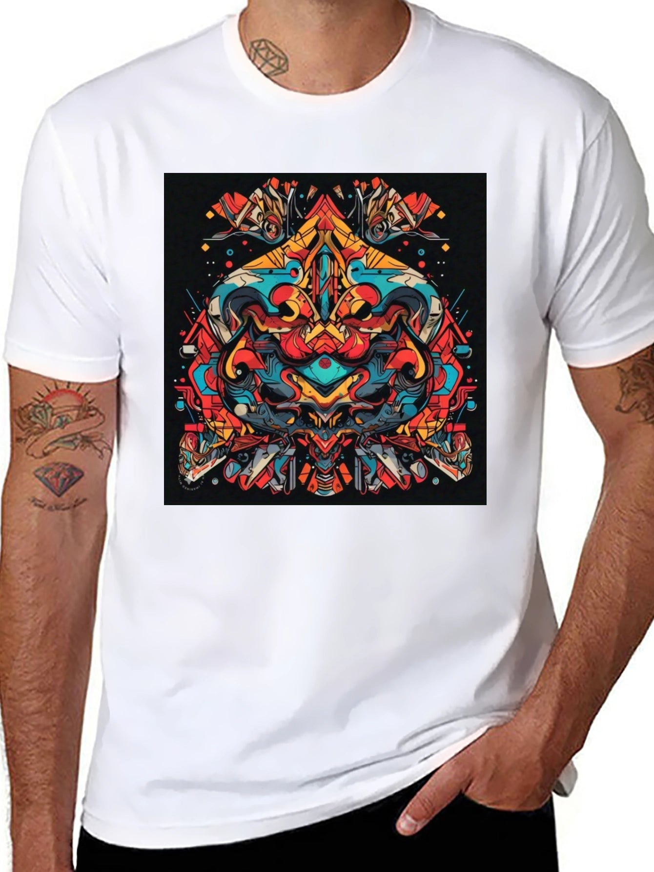 Abstract Graphic Tee - Bold Artistic Design