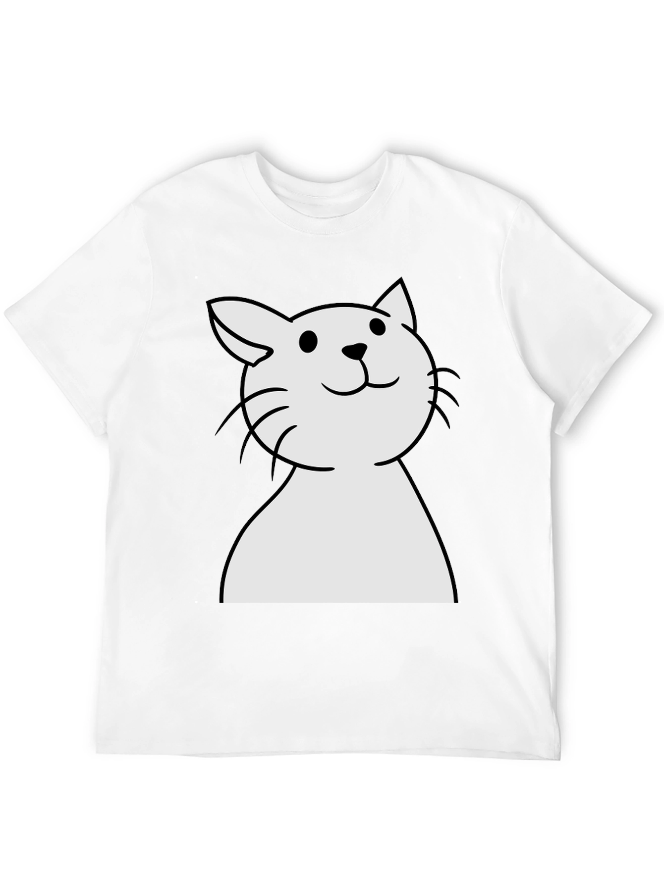 Cute Cat Graphic Black T-Shirt