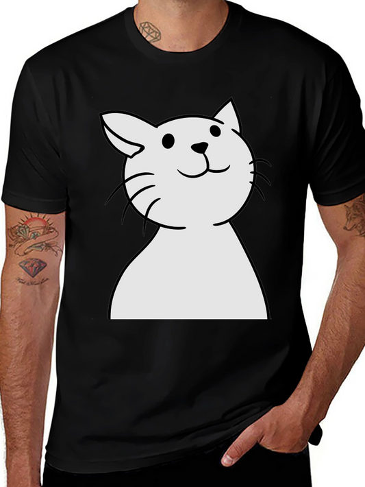 Cute Cat Graphic Black T-Shirt