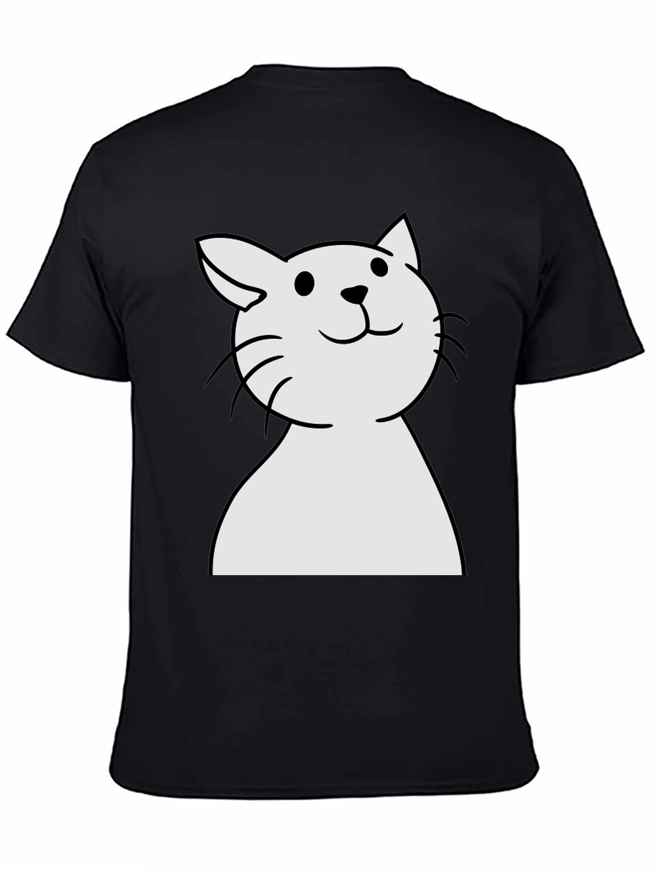Cute Cat Graphic Black T-Shirt