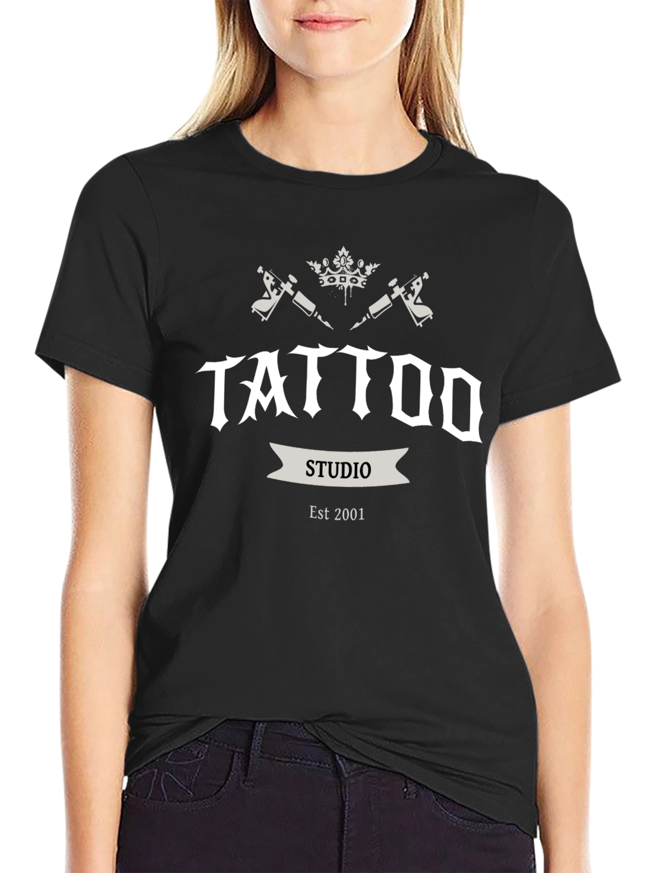 Tattoo Studio Est 2001 Black Graphic T-Shirt
