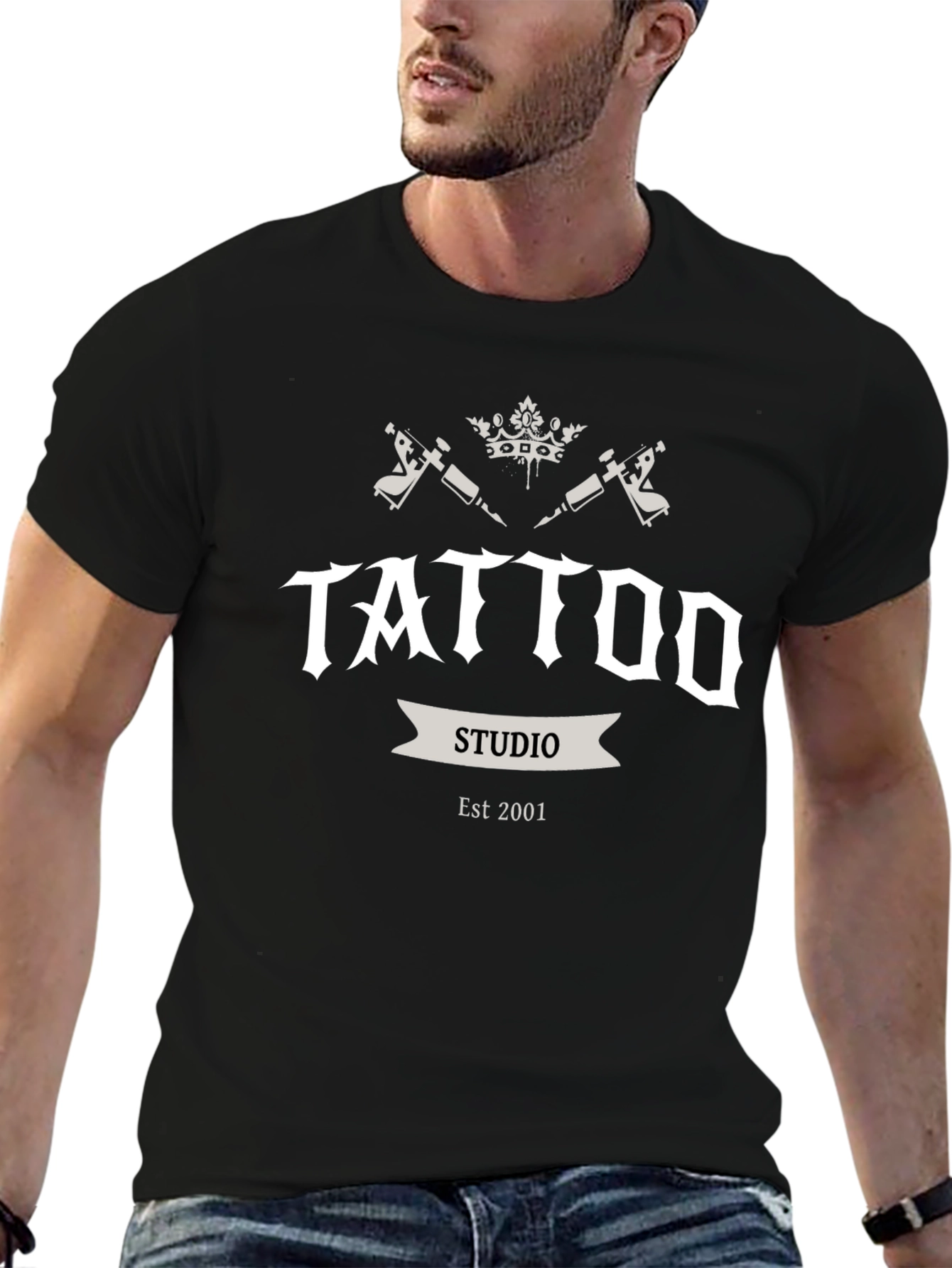 Tattoo Studio Est 2001 Black Graphic T-Shirt