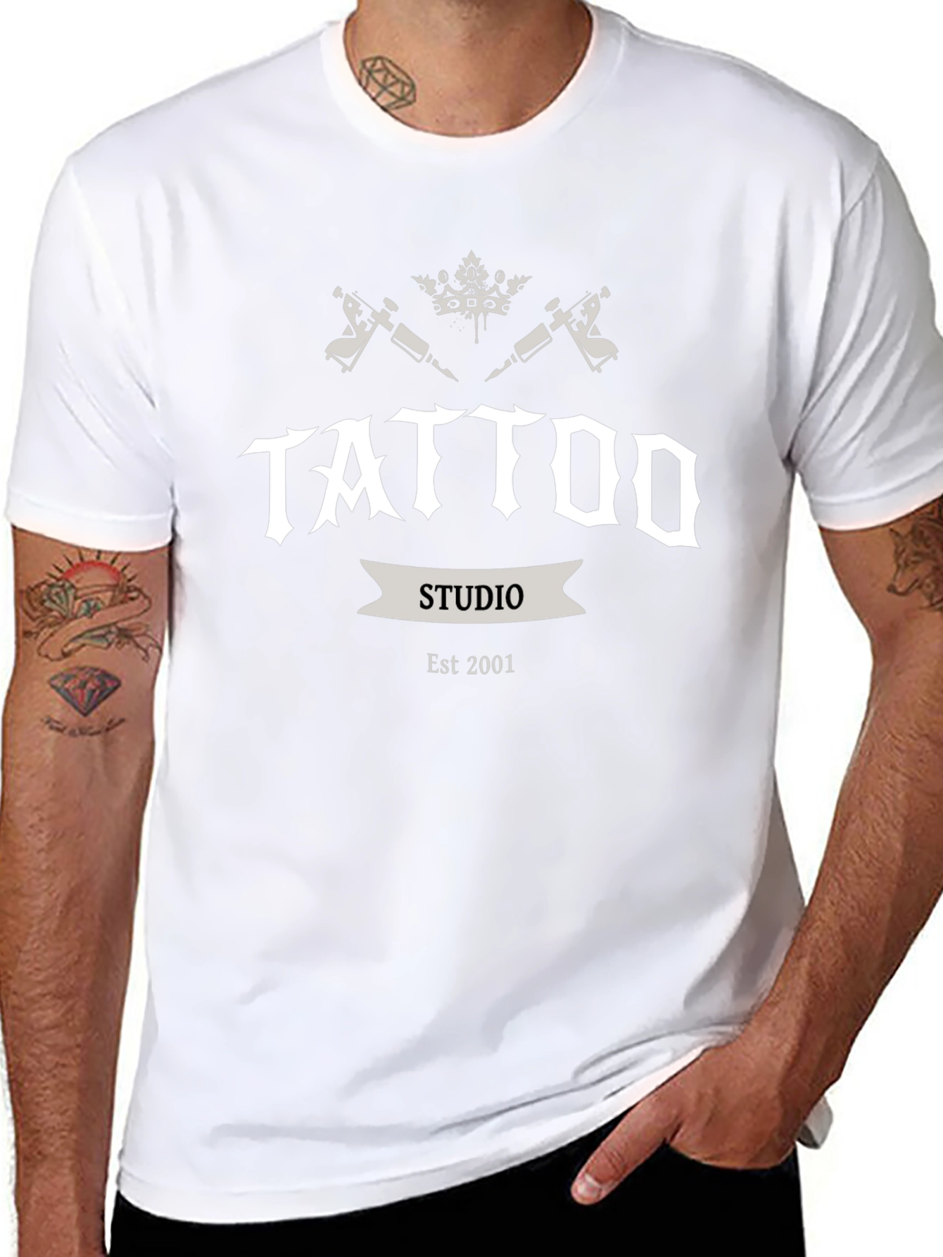 Tattoo Studio Est 2001 Black Graphic T-Shirt