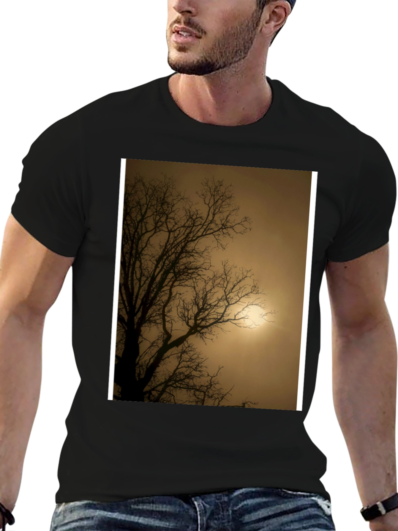 Eerie Tree Graphic Tee - Stylish Black Shirt