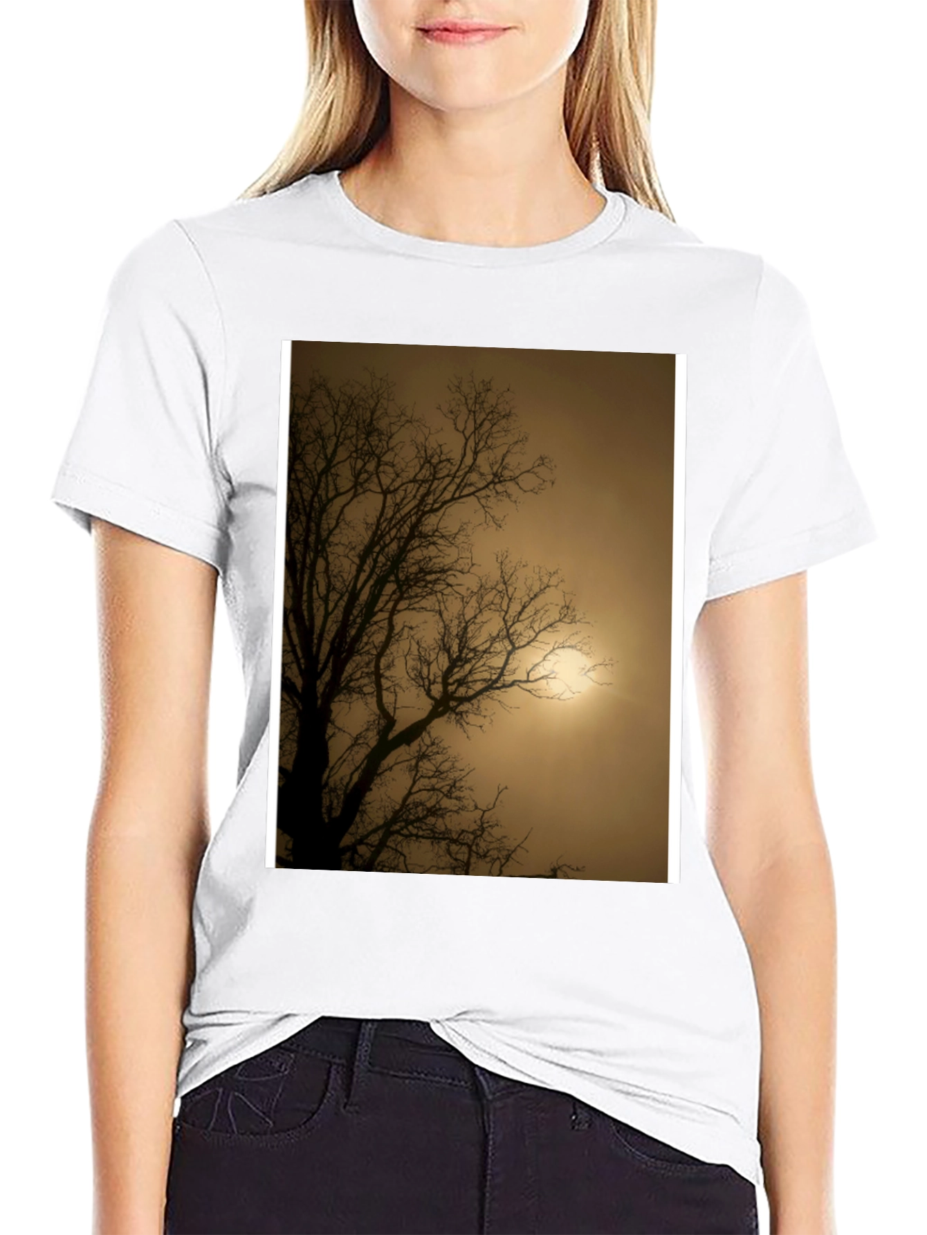 Eerie Tree Graphic Tee - Stylish Black Shirt