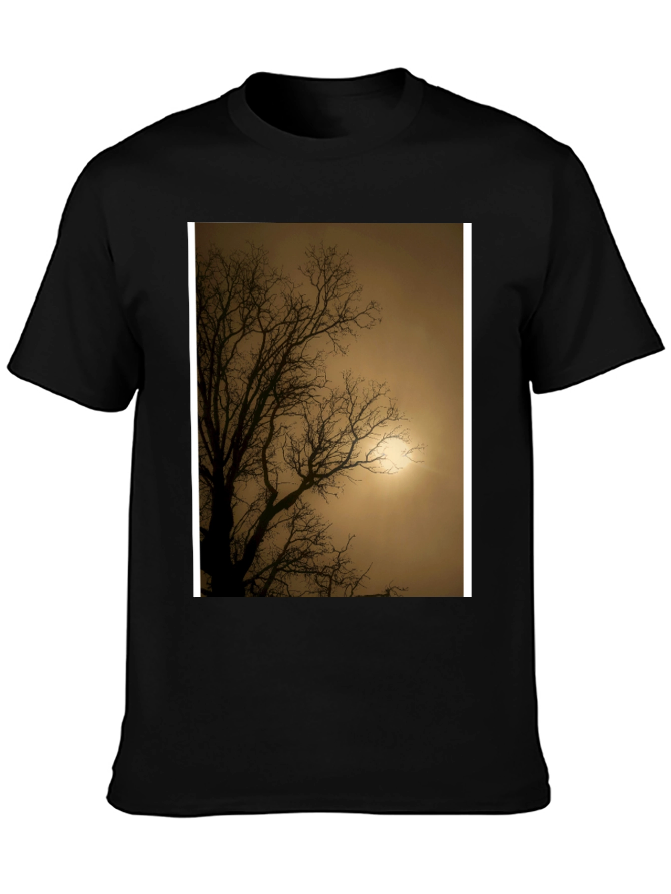 Eerie Tree Graphic Tee - Stylish Black Shirt