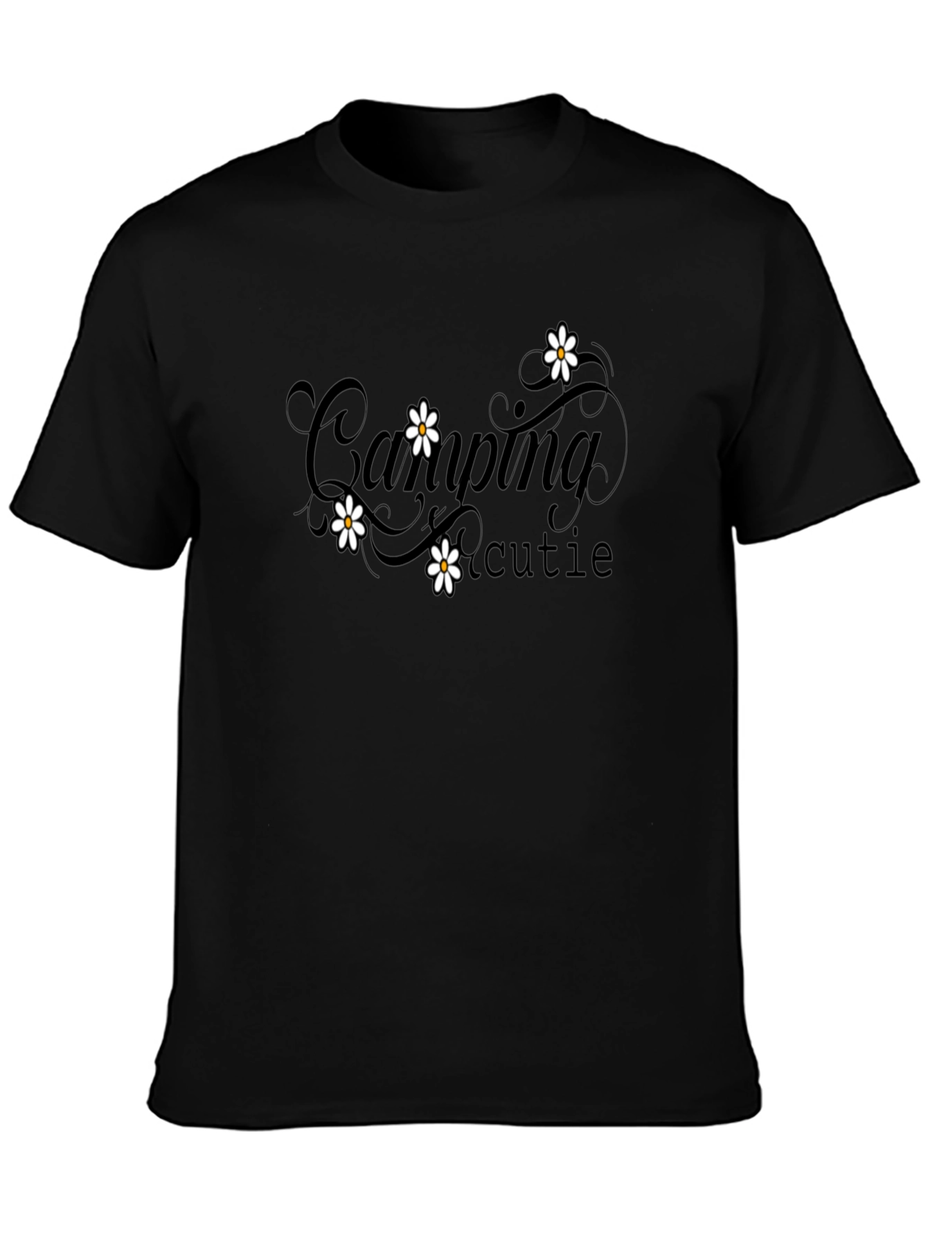 Camping Cutie Black Graphic Tee