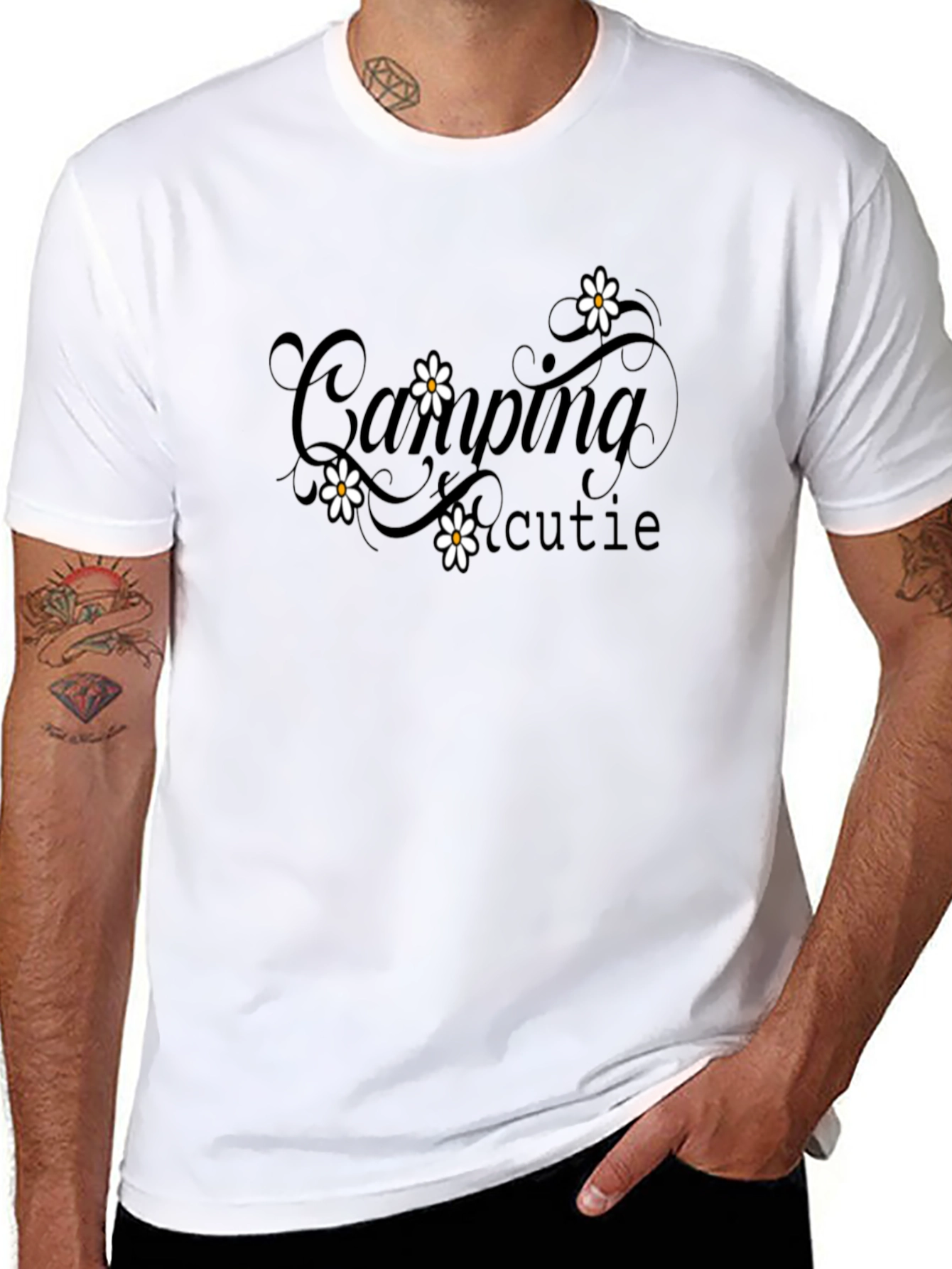 Camping Cutie Black Graphic Tee