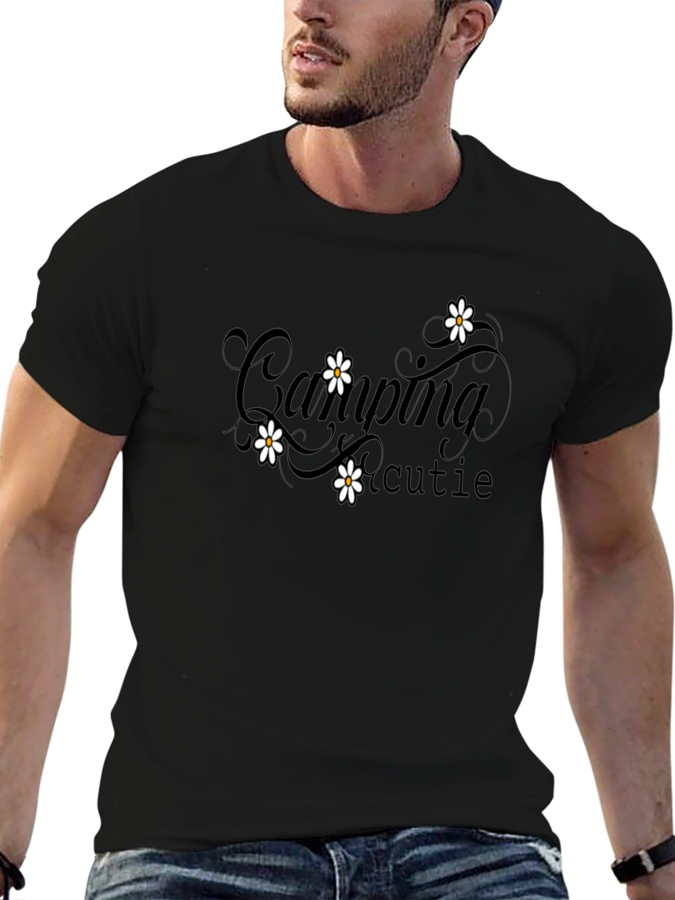 Camping Cutie Black Graphic Tee