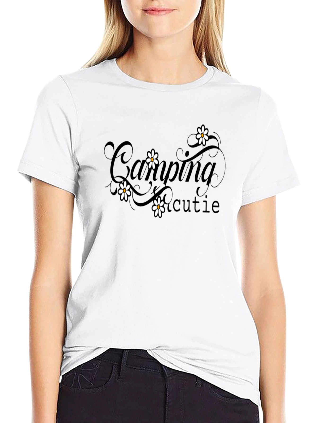 Camping Cutie Black Graphic Tee