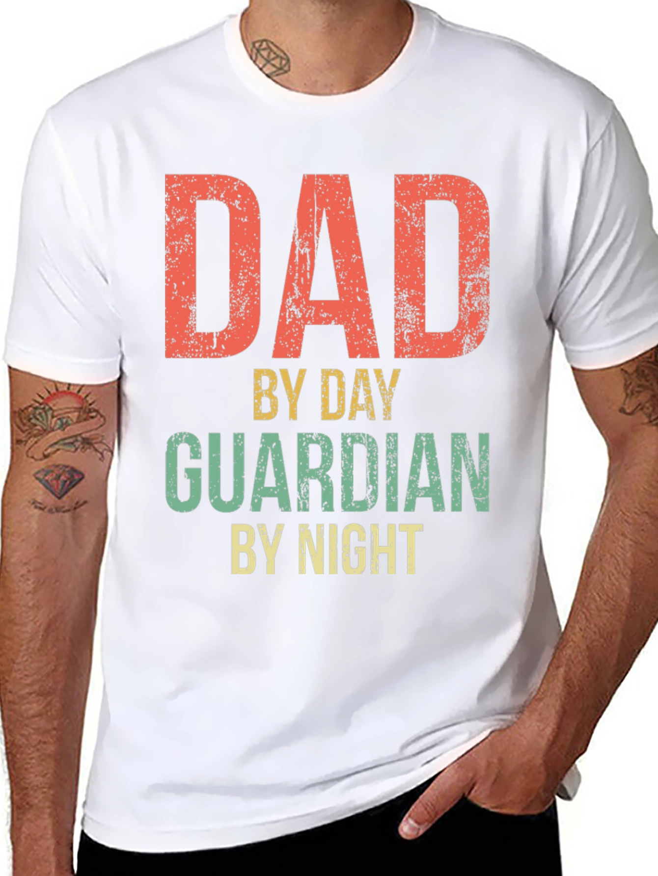 Dad By Day Guardian By Night Graphic Tee