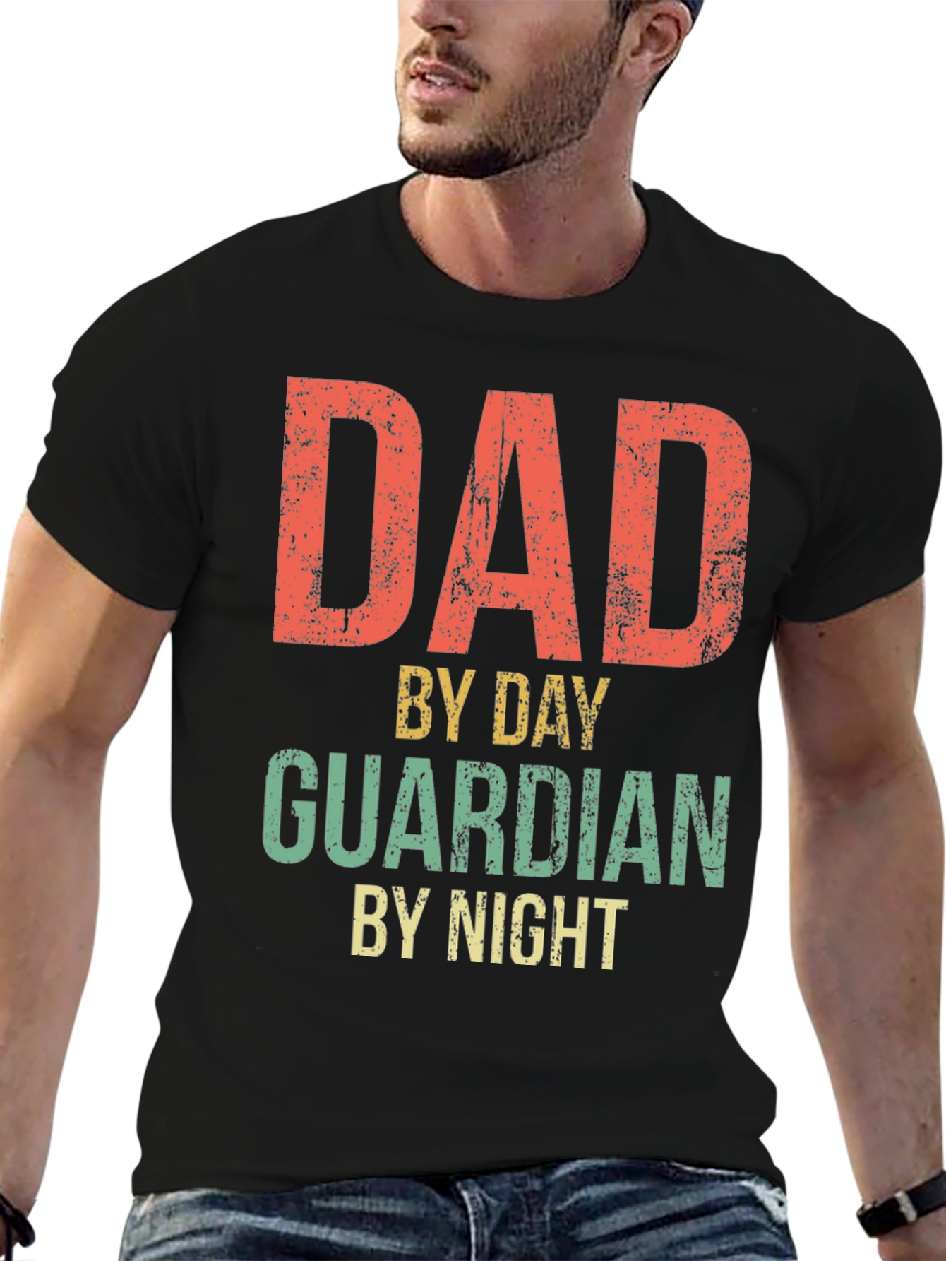 Dad By Day Guardian By Night Graphic Tee