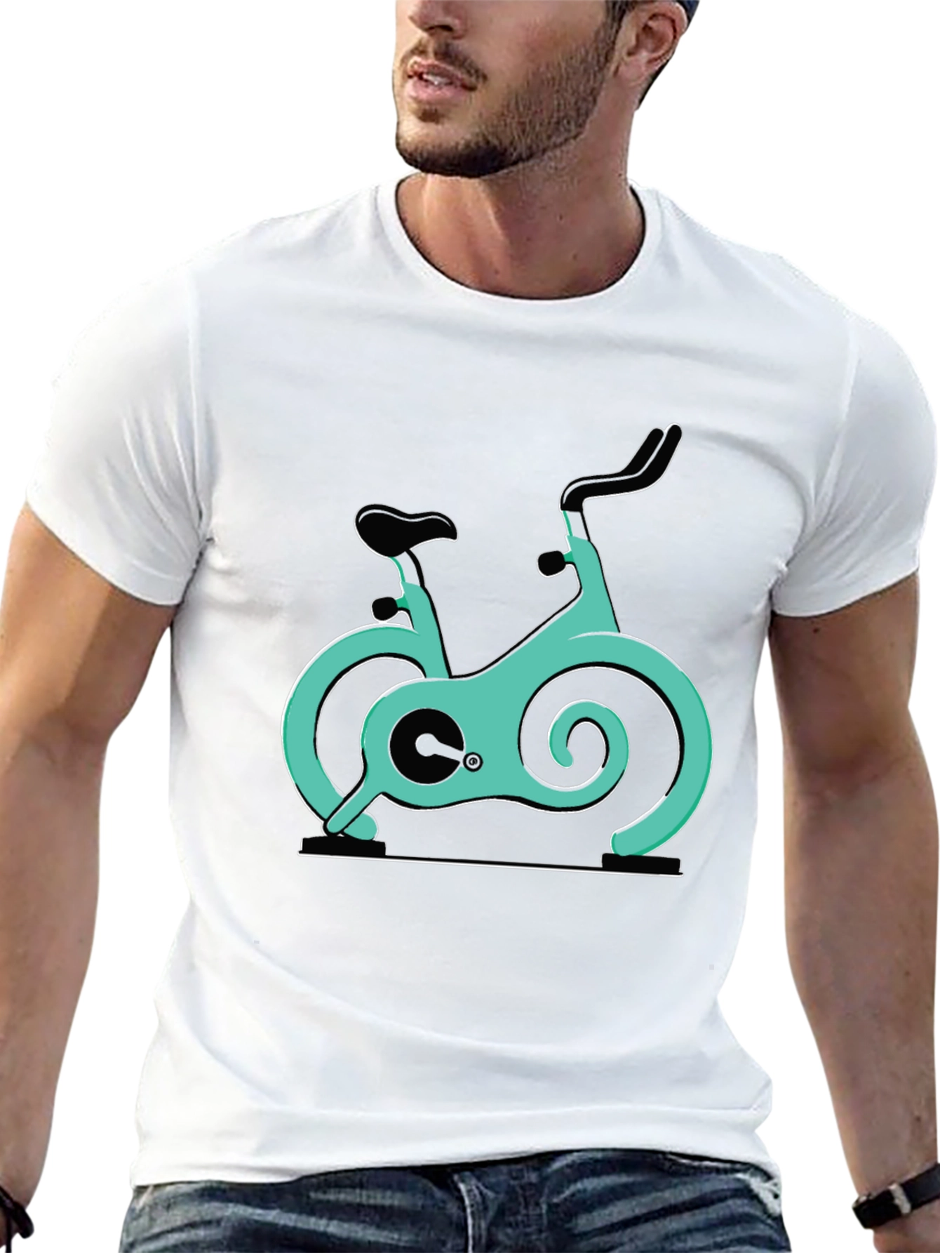 Spin Bike Graphic Tee - Cycling Enthusiast Shirt