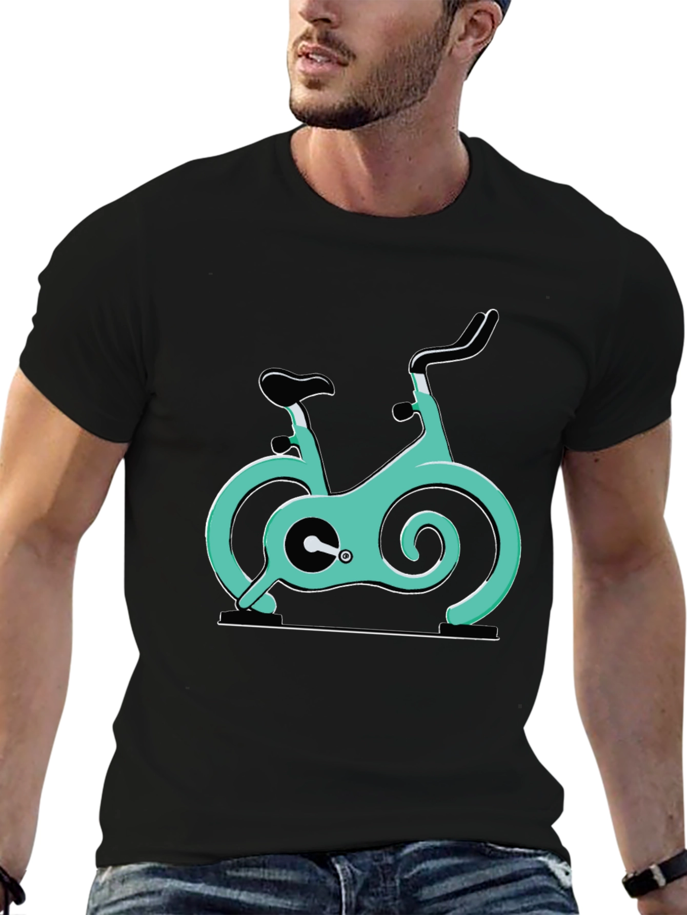 Spin Bike Graphic Tee - Cycling Enthusiast Shirt