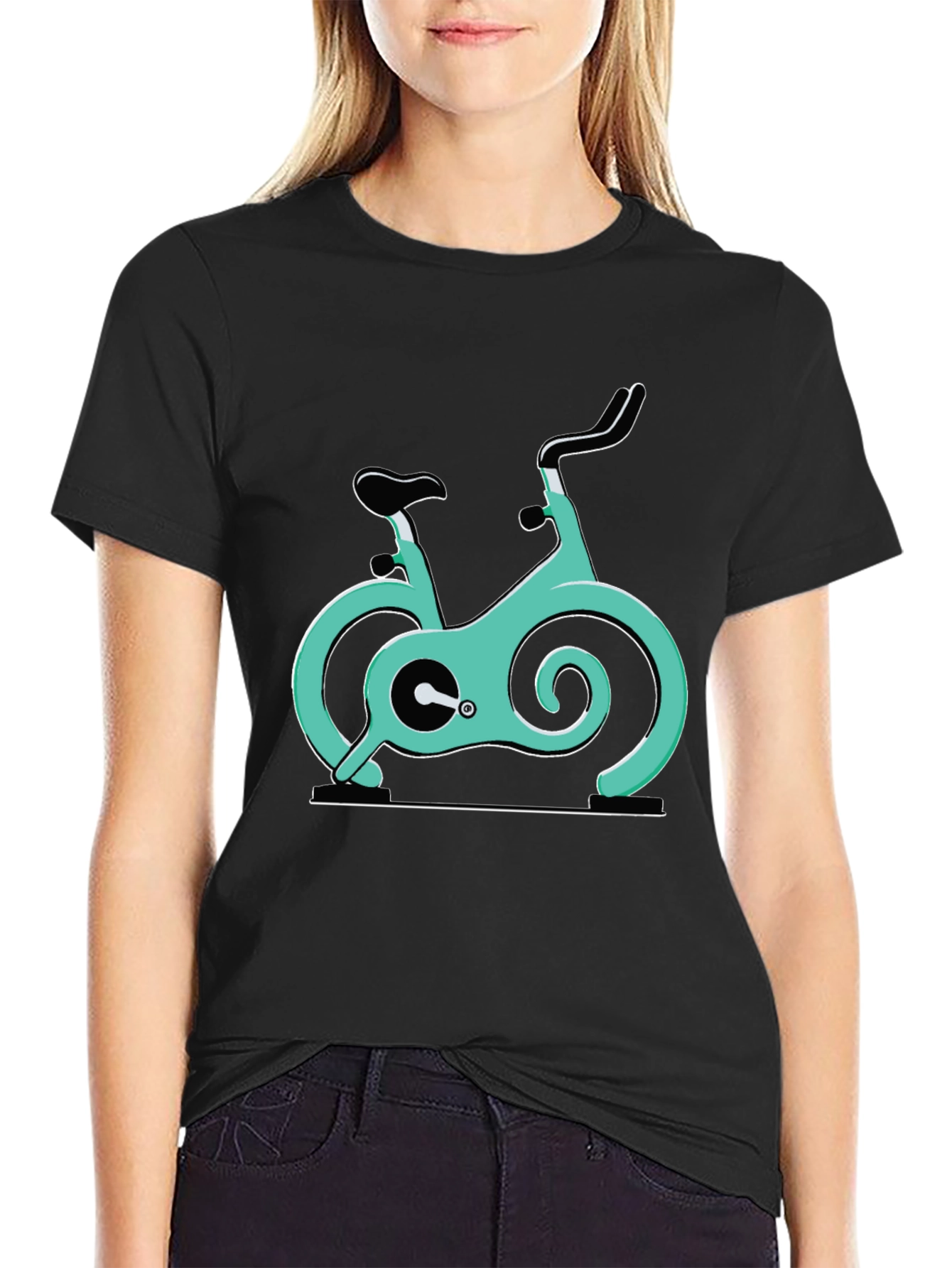 Spin Bike Graphic Tee - Cycling Enthusiast Shirt