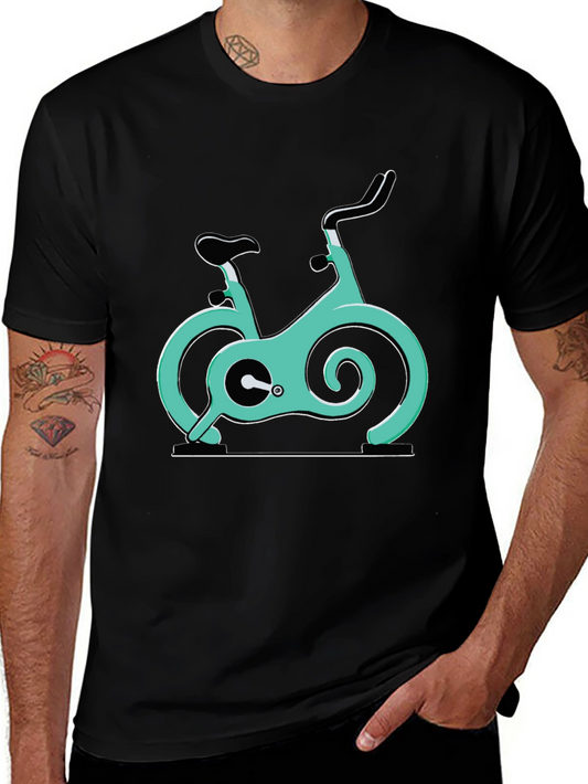 Spin Bike Graphic Tee - Cycling Enthusiast Shirt