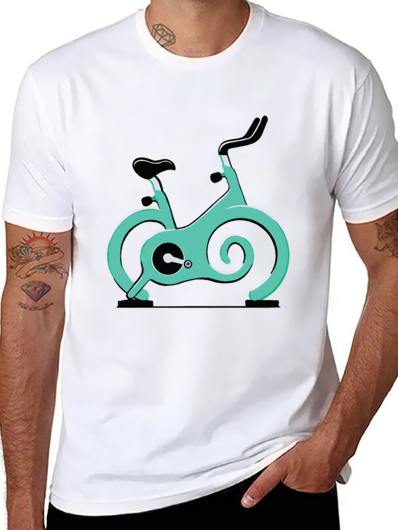 Spin Bike Graphic Tee - Cycling Enthusiast Shirt