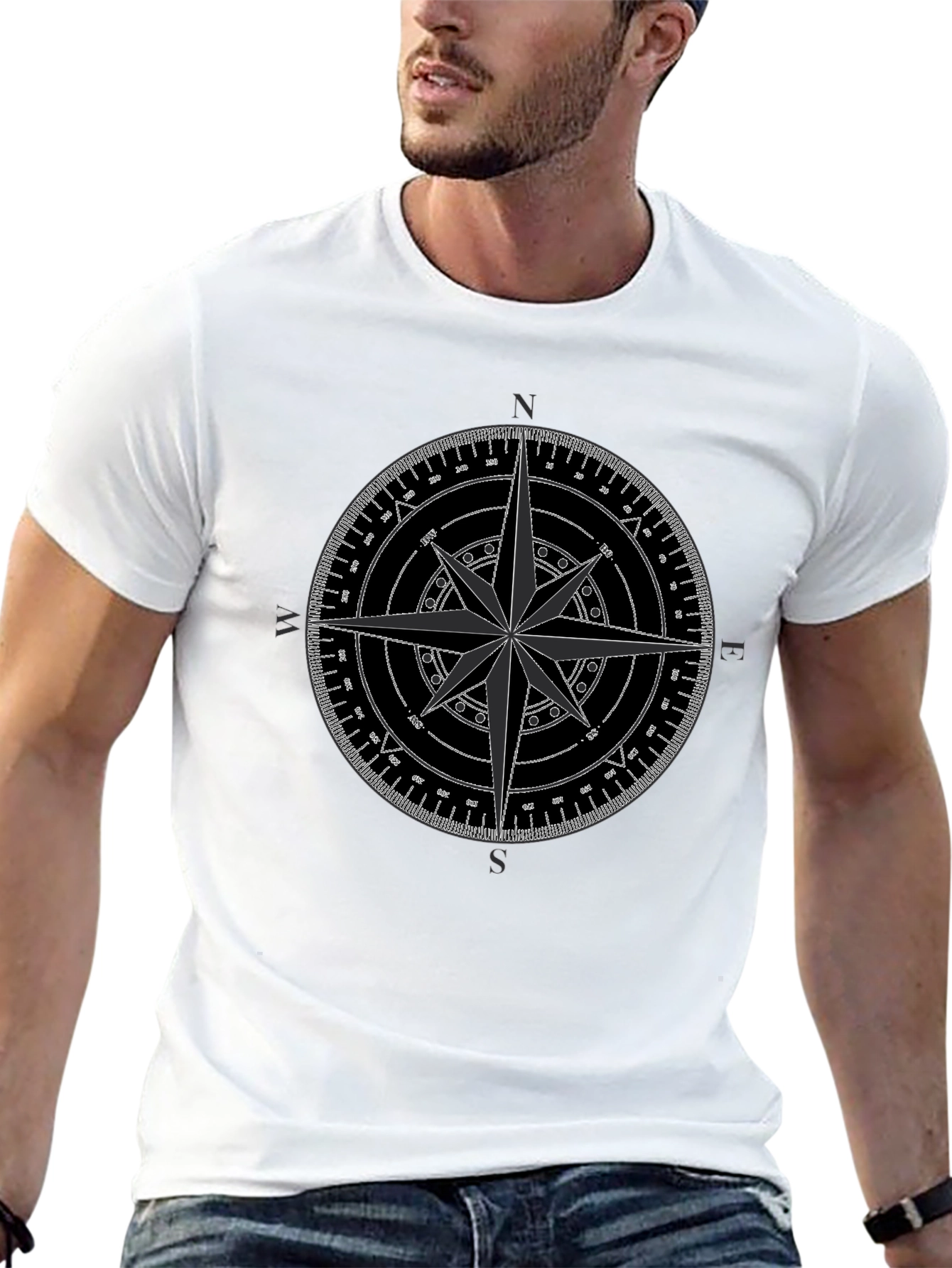 Compass Rose Graphic Tee - Black