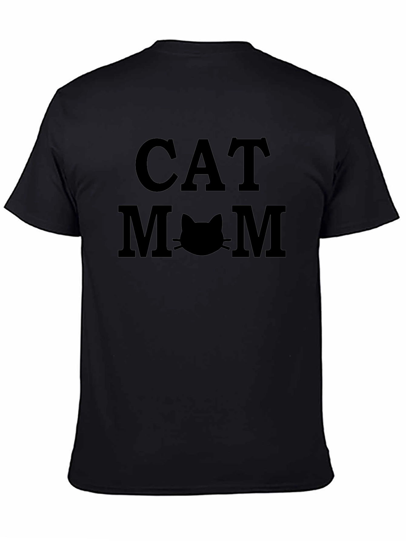 Cat Mom Graphic T-Shirt - Black