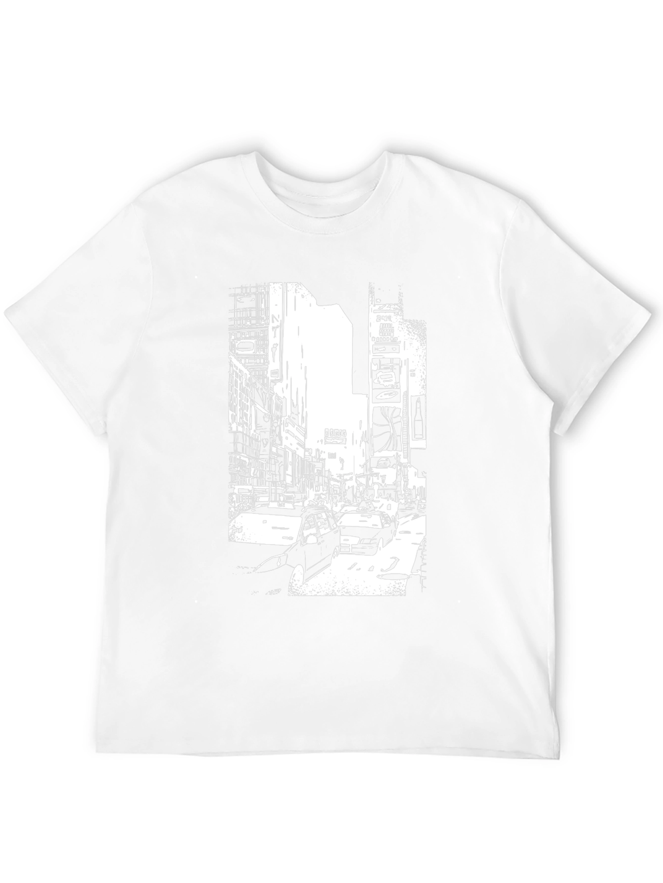 Urban Scene Graphic Tee - Modern Black T-Shirt