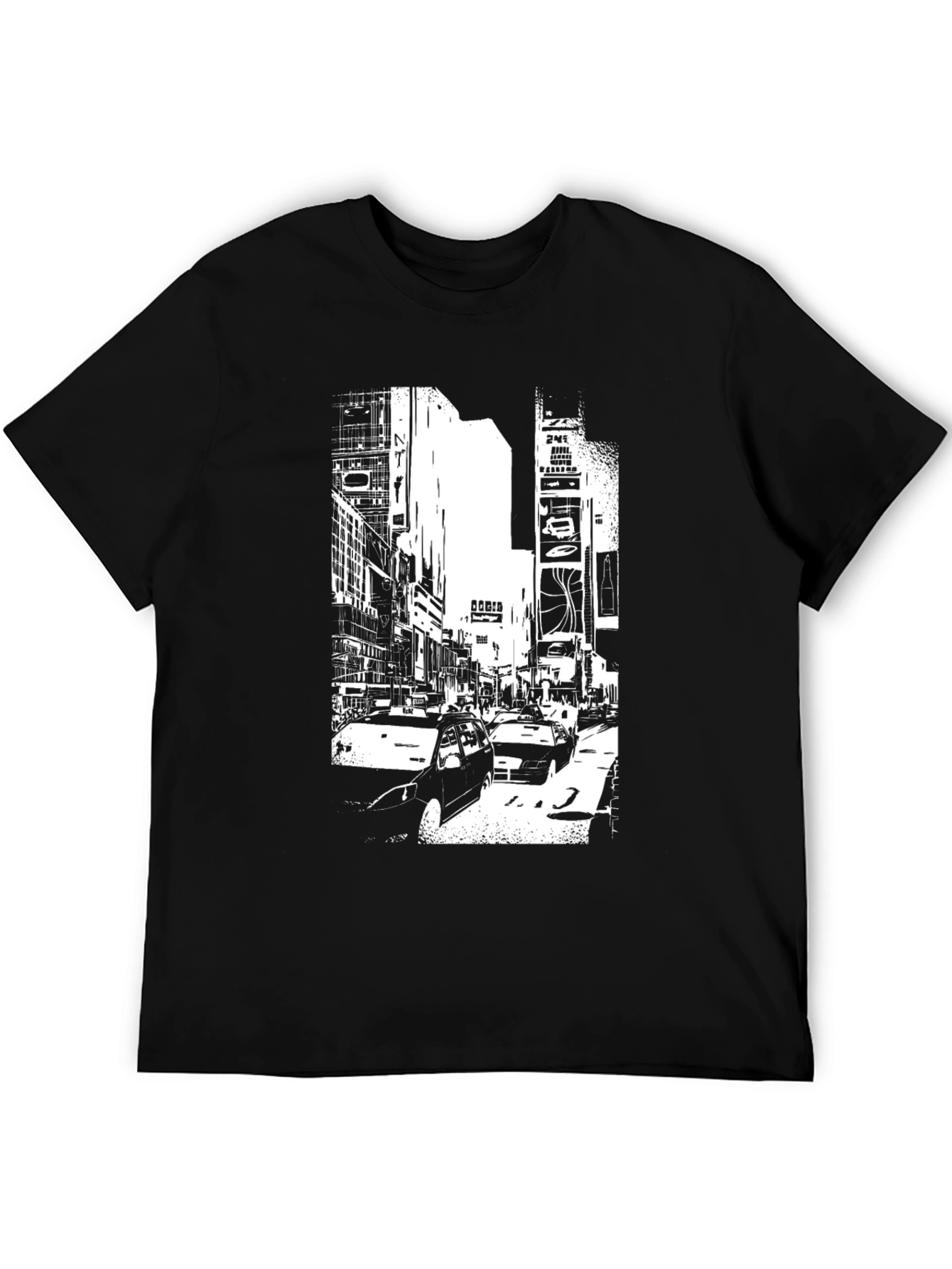 Urban Scene Graphic Tee - Modern Black T-Shirt