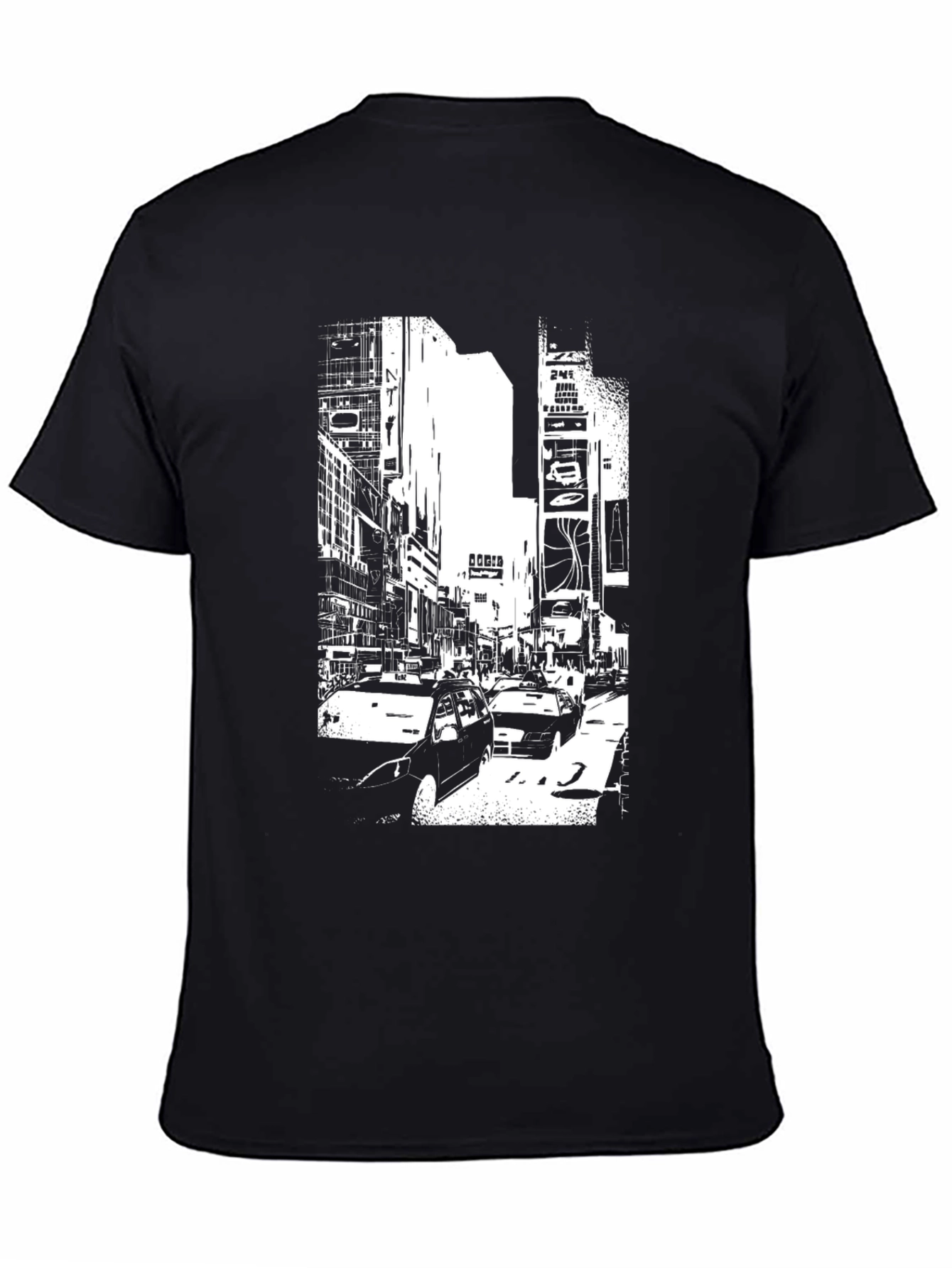Urban Scene Graphic Tee - Modern Black T-Shirt