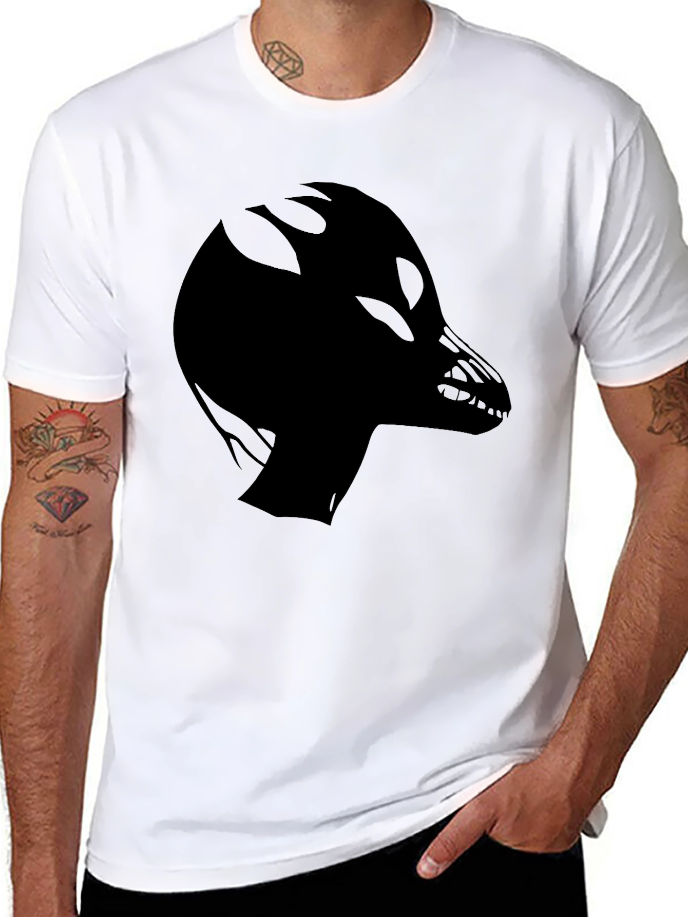Alien Dragon Graphic Black Tee