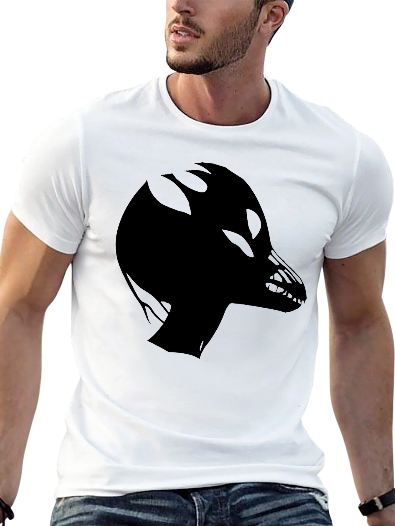 Alien Dragon Graphic Black Tee