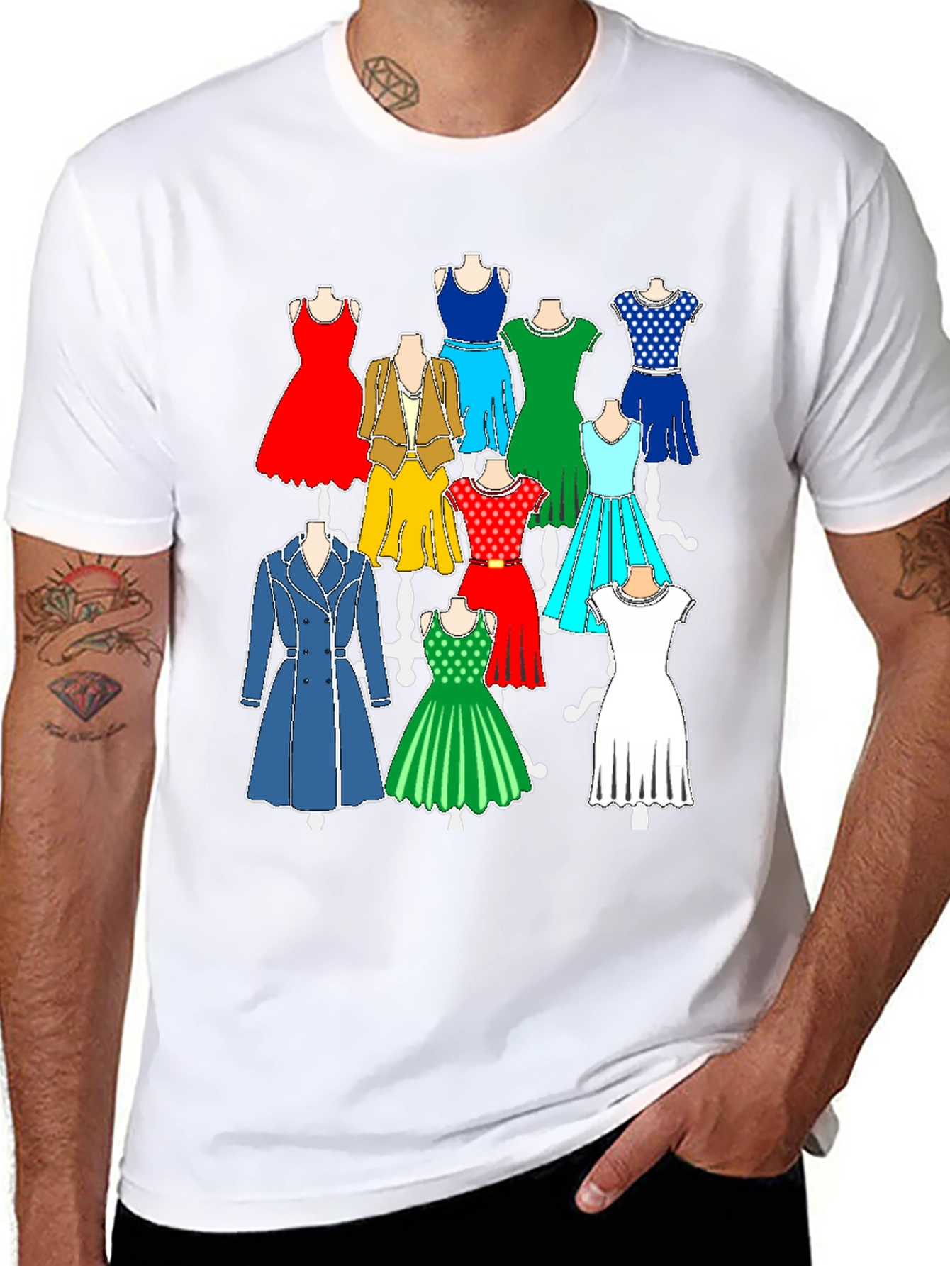 Dress Pattern Graphic T-Shirt - Fashion Forward Style
