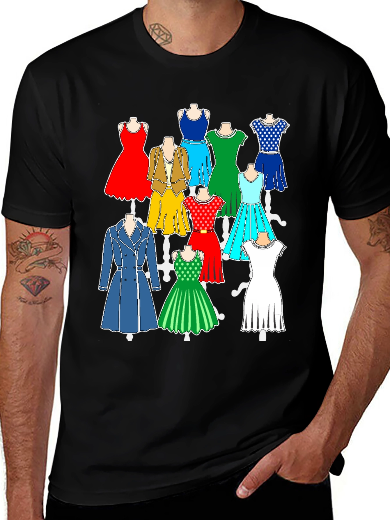 Dress Pattern Graphic T-Shirt - Fashion Forward Style