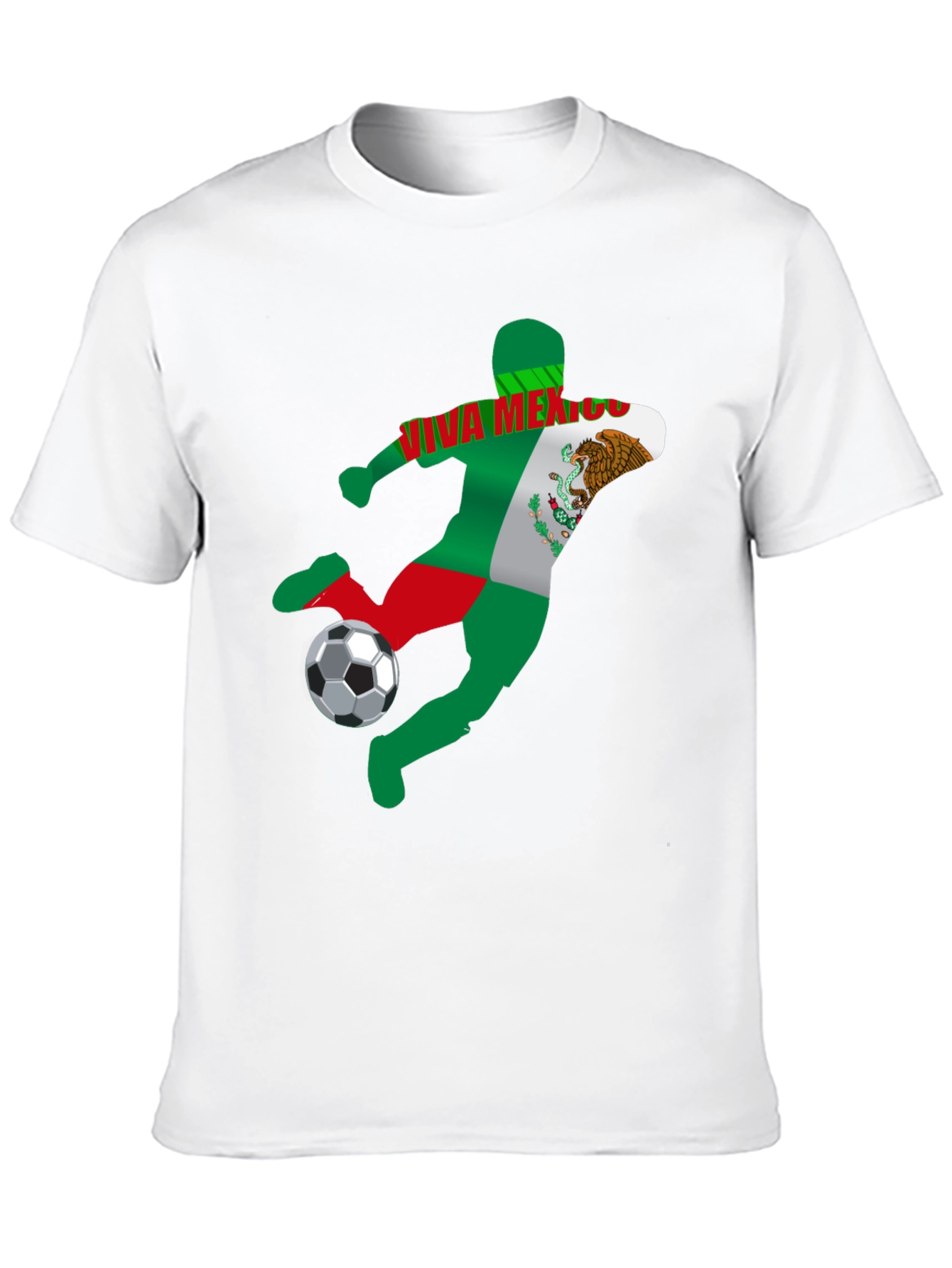 Viva Mexico Soccer T-Shirt - Mens Black Graphic Tee