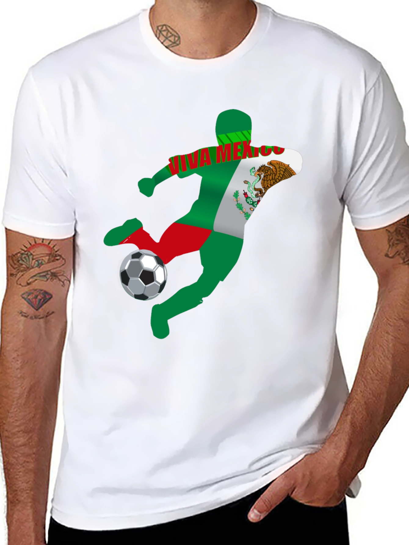 Viva Mexico Soccer T-Shirt - Mens Black Graphic Tee