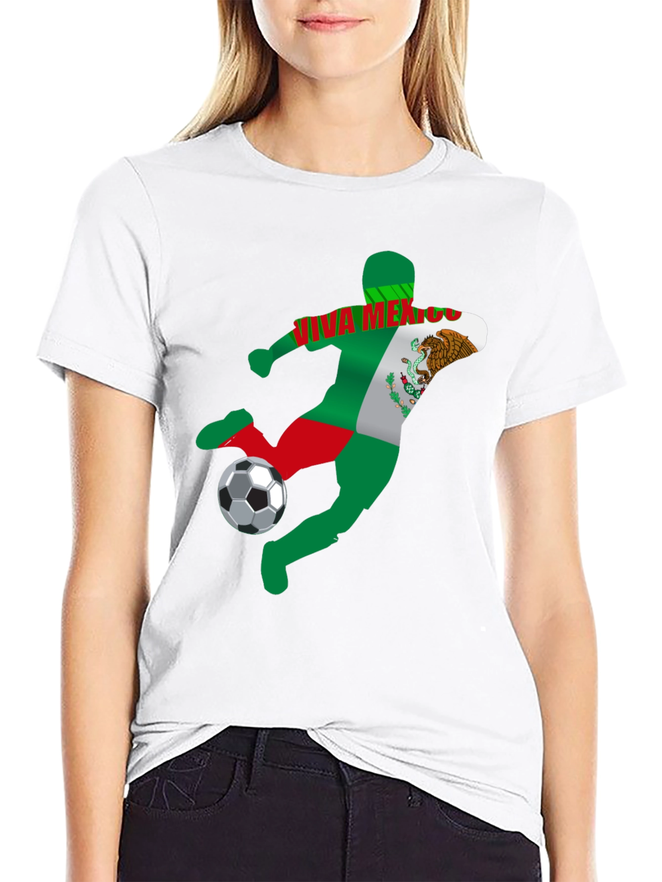 Viva Mexico Soccer T-Shirt - Mens Black Graphic Tee