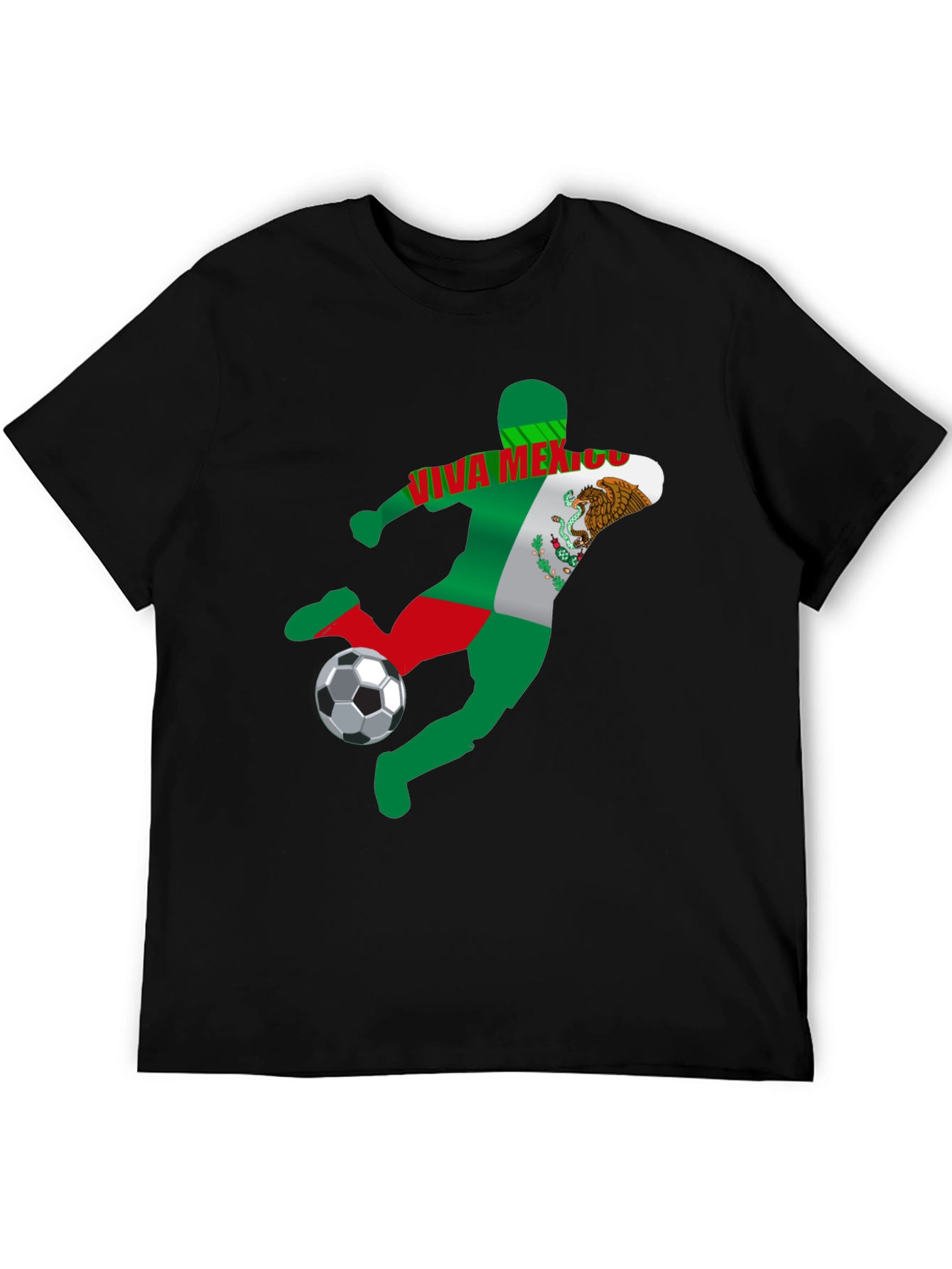 Viva Mexico Soccer T-Shirt - Mens Black Graphic Tee