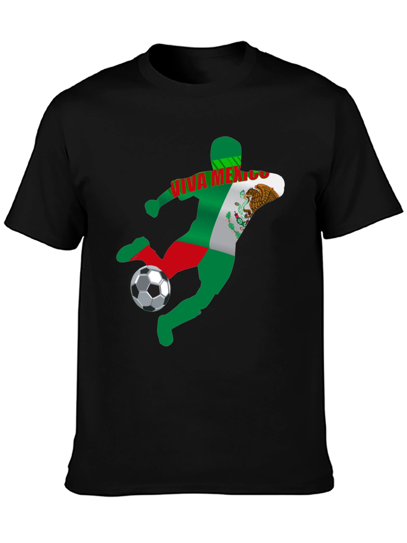Viva Mexico Soccer T-Shirt - Mens Black Graphic Tee